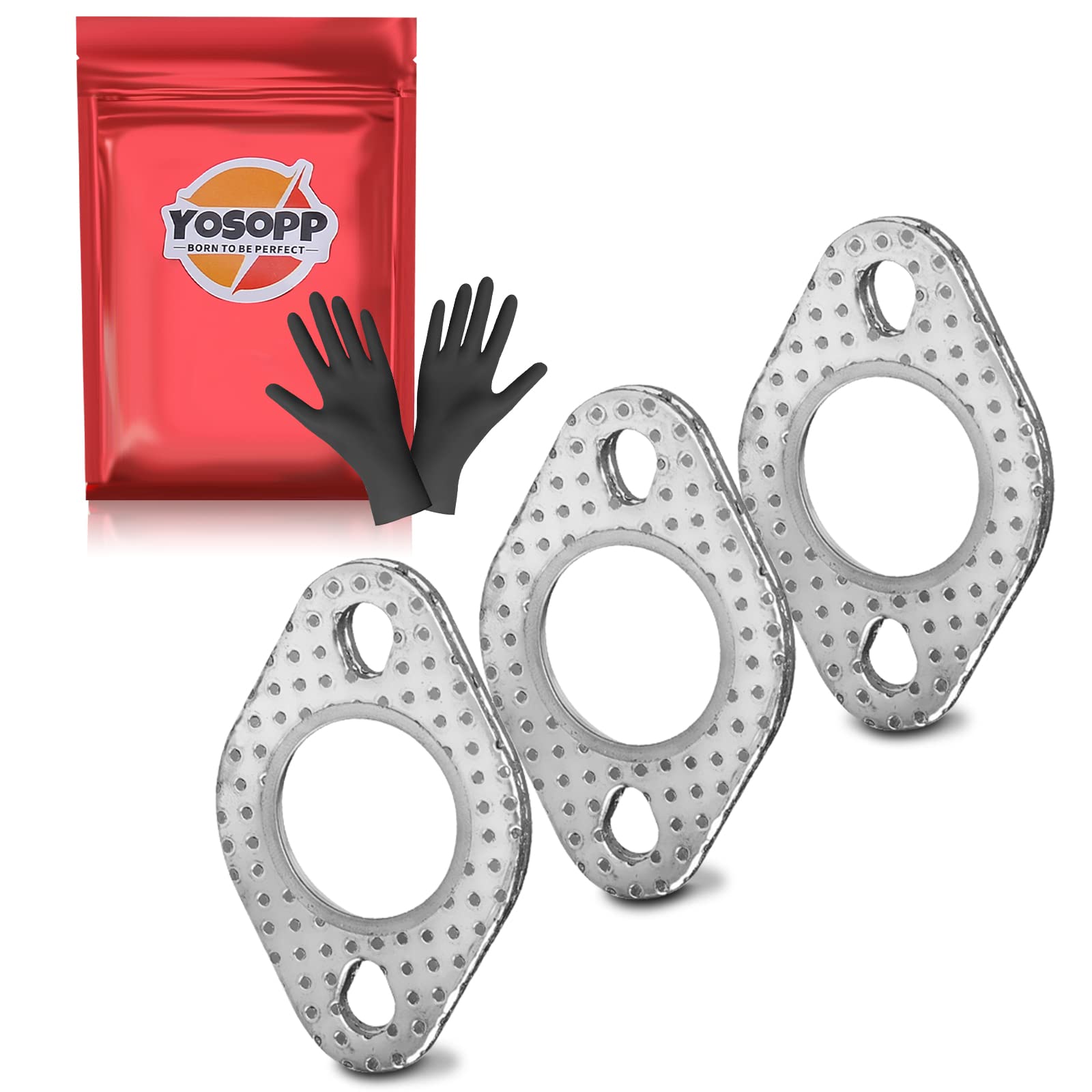 Yosopp Gy6 Exhaust Gasket - 50Cc 70Cc 90Cc 110Cc 125Cc 150Cc Scooters Atvs - Gmb139 Engine Moped Quad 4 Wheeler - Dune Buggy Go Karts - Taotao Sunl Coolster Jonway Roketa - 3Pcs