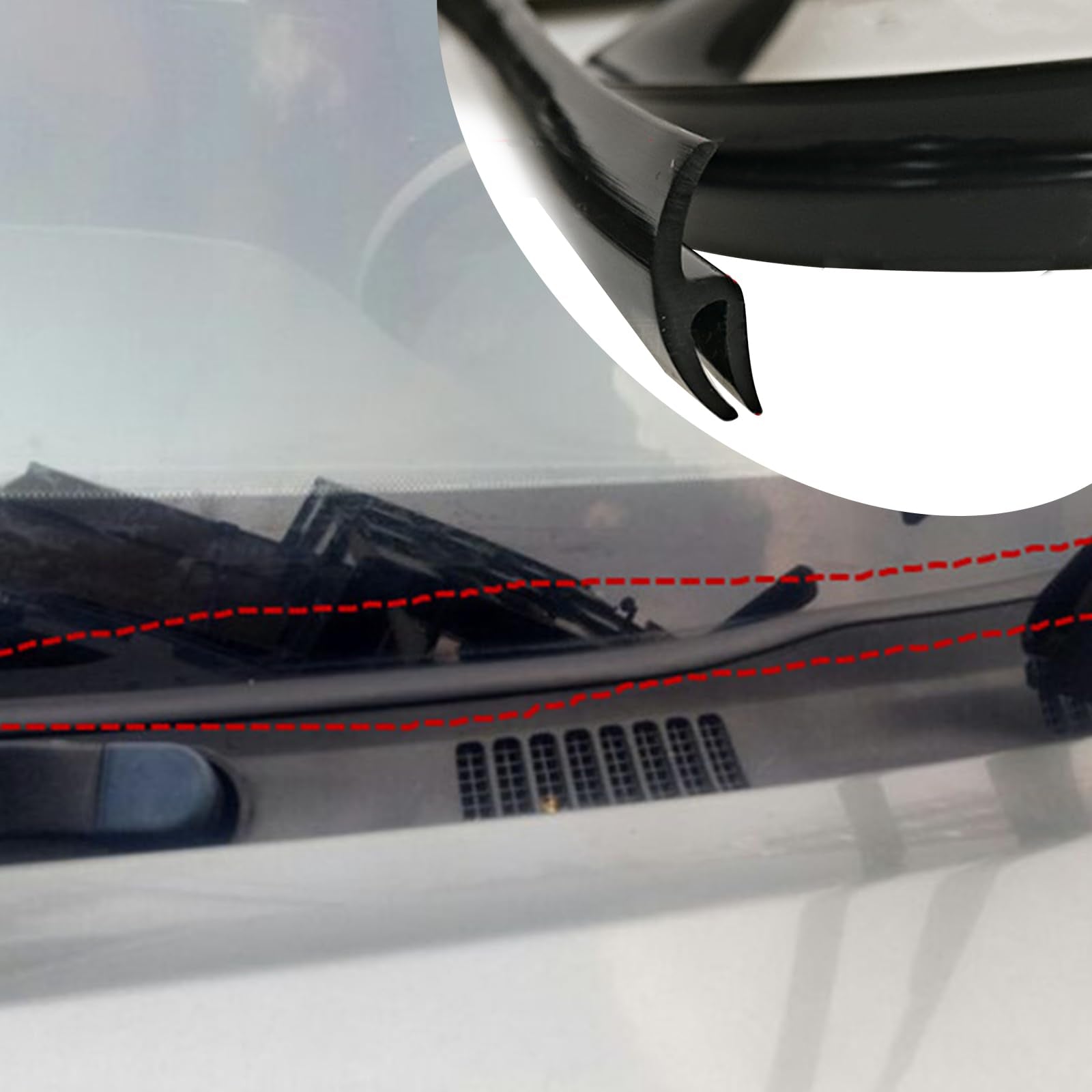 Smeyta Windshield Rubber Seal Strip,Weather Stripping Seal Strip For Windshield,Car Weather Stripping,Sunroof Seal For Car/Truck/Suv Front Rear Windshield(5.6Ft/1.7M,1Pc)