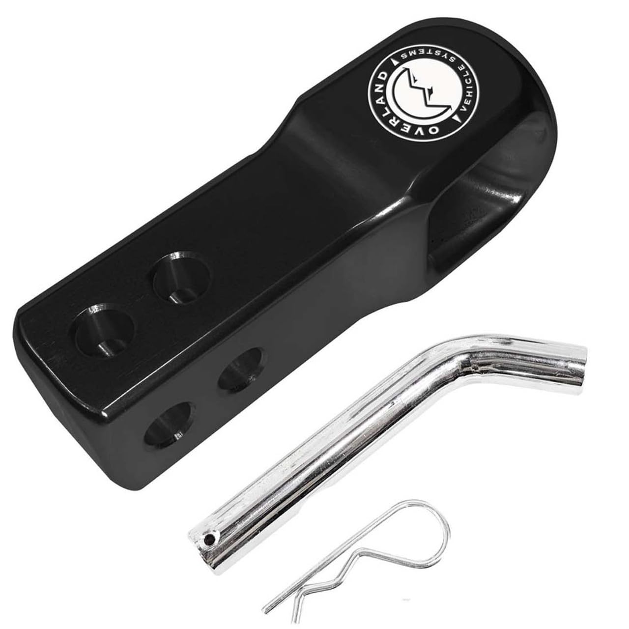 Overland Vehicle Systems Aluminum Receiver Hitch Mount For Use With Soft Shackles - T6 6061 Aircraft Grade Aluminum - Glossy Black Powder Coated Finish