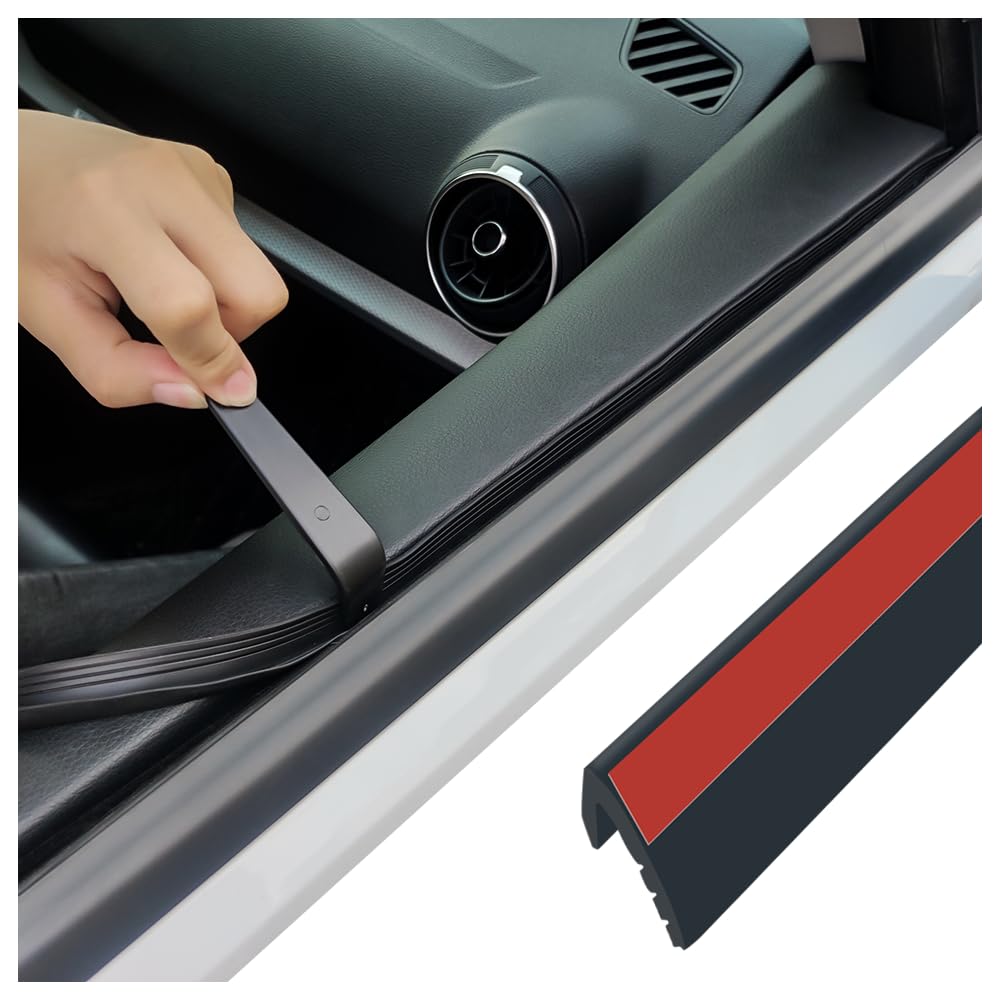 13Ft Car Door Rubber Seal Strip,Silent & Dustproof Rubber Car Window Seal Strip,Universal V-Shaped Self Adhesive Automotive Window Seals Trim With Installation Tool