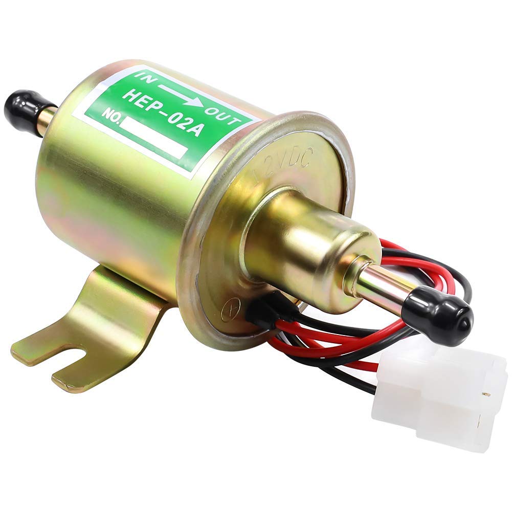 SOLLON 12V Electric Fuel Pump - Low Pressure Inline Transfer Pump for Lawn Mower, Gas & Diesel Engine, 2.5-4psi HEP-02A