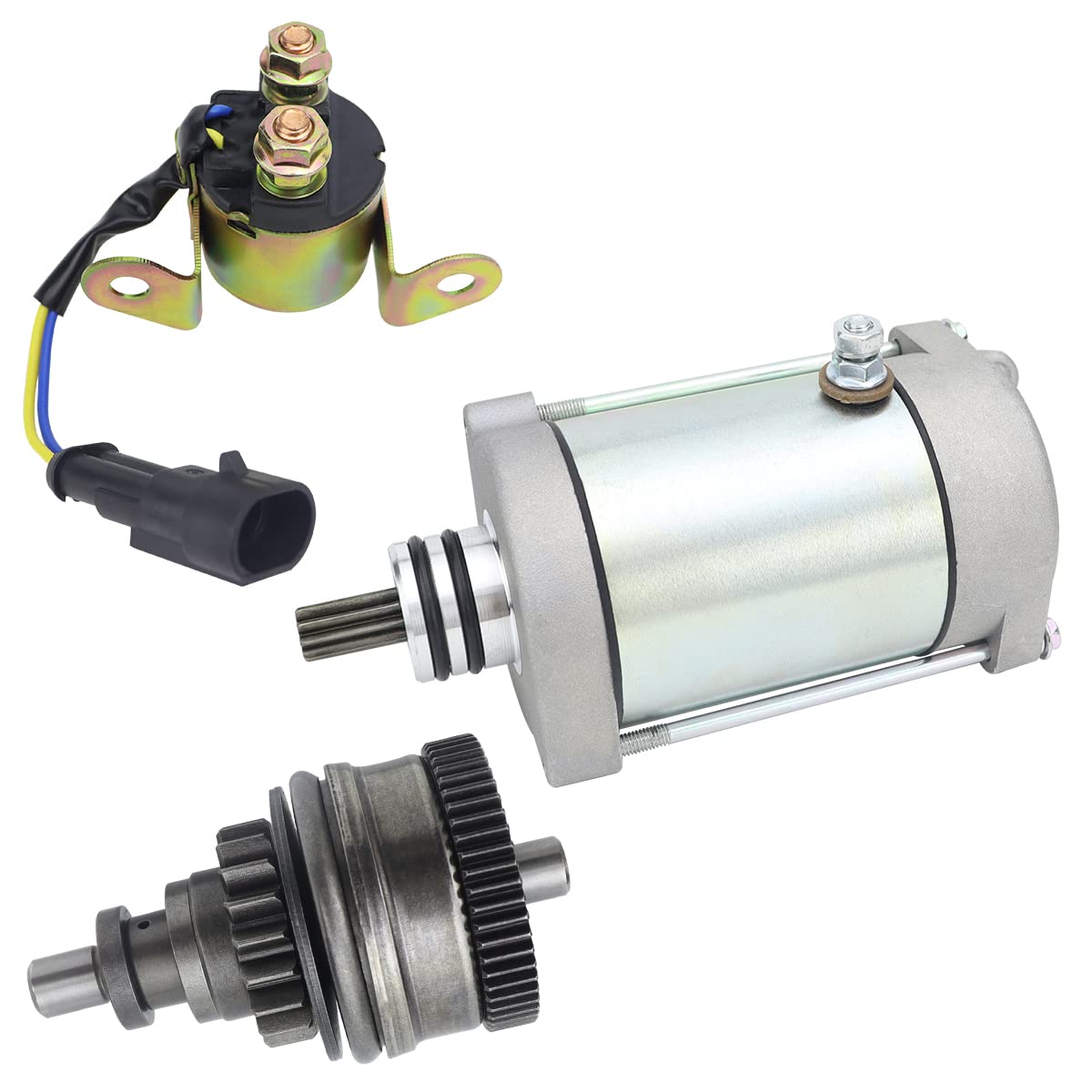 Soarider Starter & Bendix & Relay For Polaris Sportsman 700 800 X2 07-14| Ranger 700 800 Xp 06-15| Rzr 800 4 S 08-14, 4010417 4011584 4012032 4013268 410-54040 Smu0271 57-2725 495739 Pa-106 18648