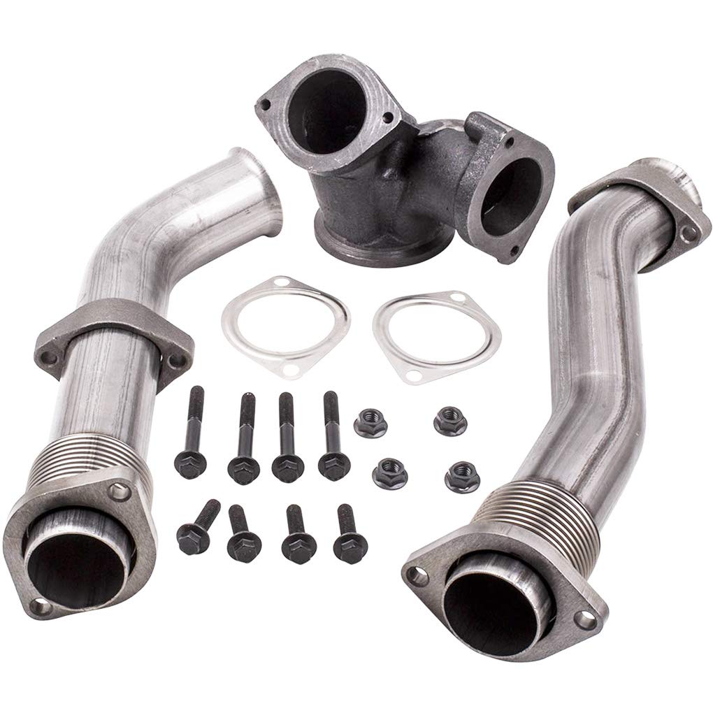 Powerstroke Turbo Diesel Manifold Bellowed Up Pipes Kit Compatible With Ford 1999-2003 7.3L 679-005 F-250 F-350 Super Duty