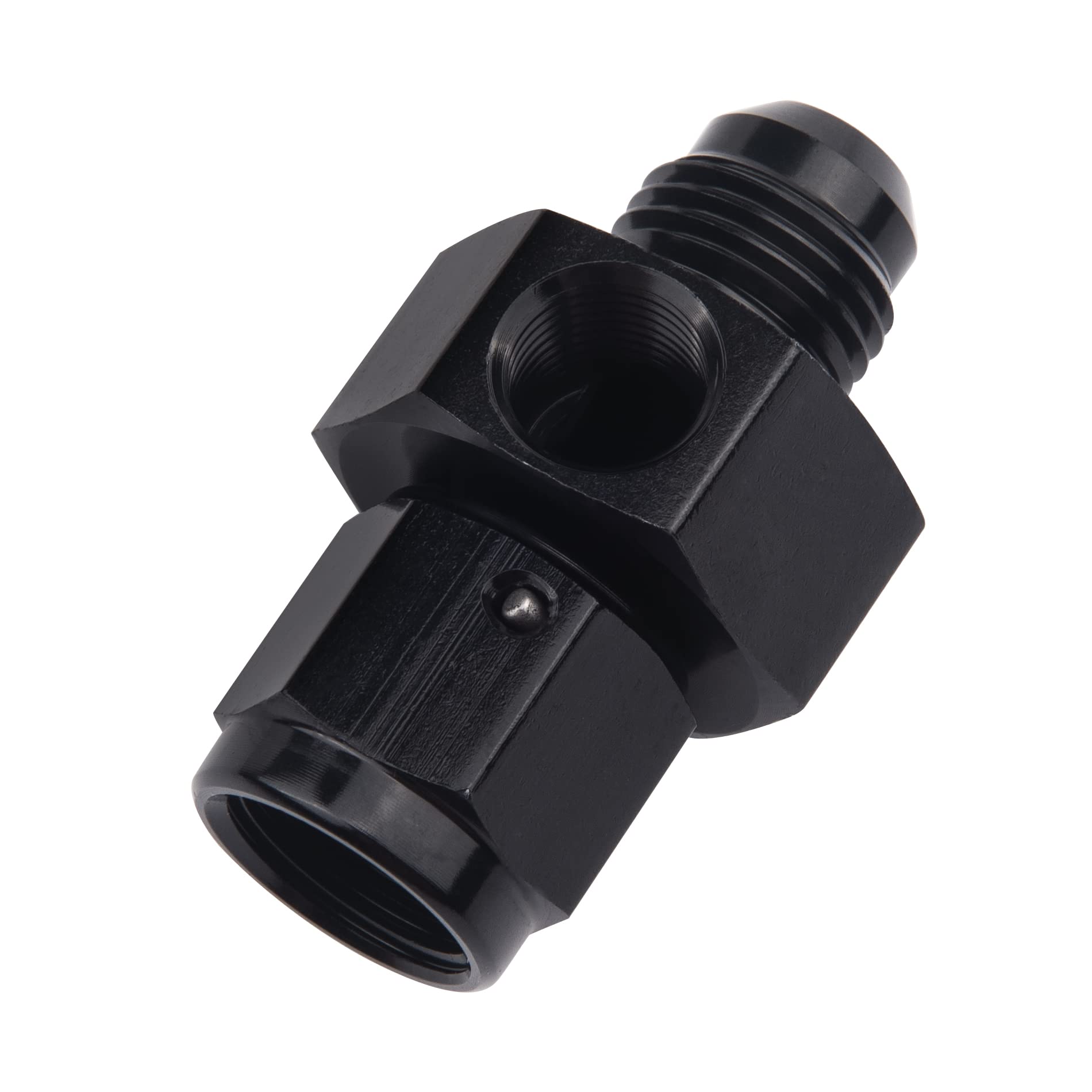 Evil Energy 6An Male Flare To -6 Female Swivel With 1/8 Npt Gauge Port Fuel Pressure Take Off Fitting Adapter Aluminum