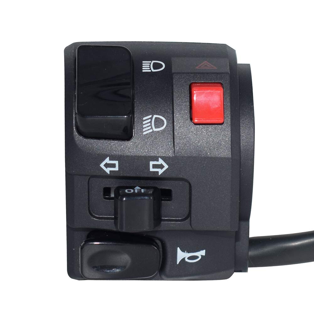 7/8' 22Mm Left Atv Motorbike Handlebar Switch Motorcycle Horn Turn Signal Warning Light Switches