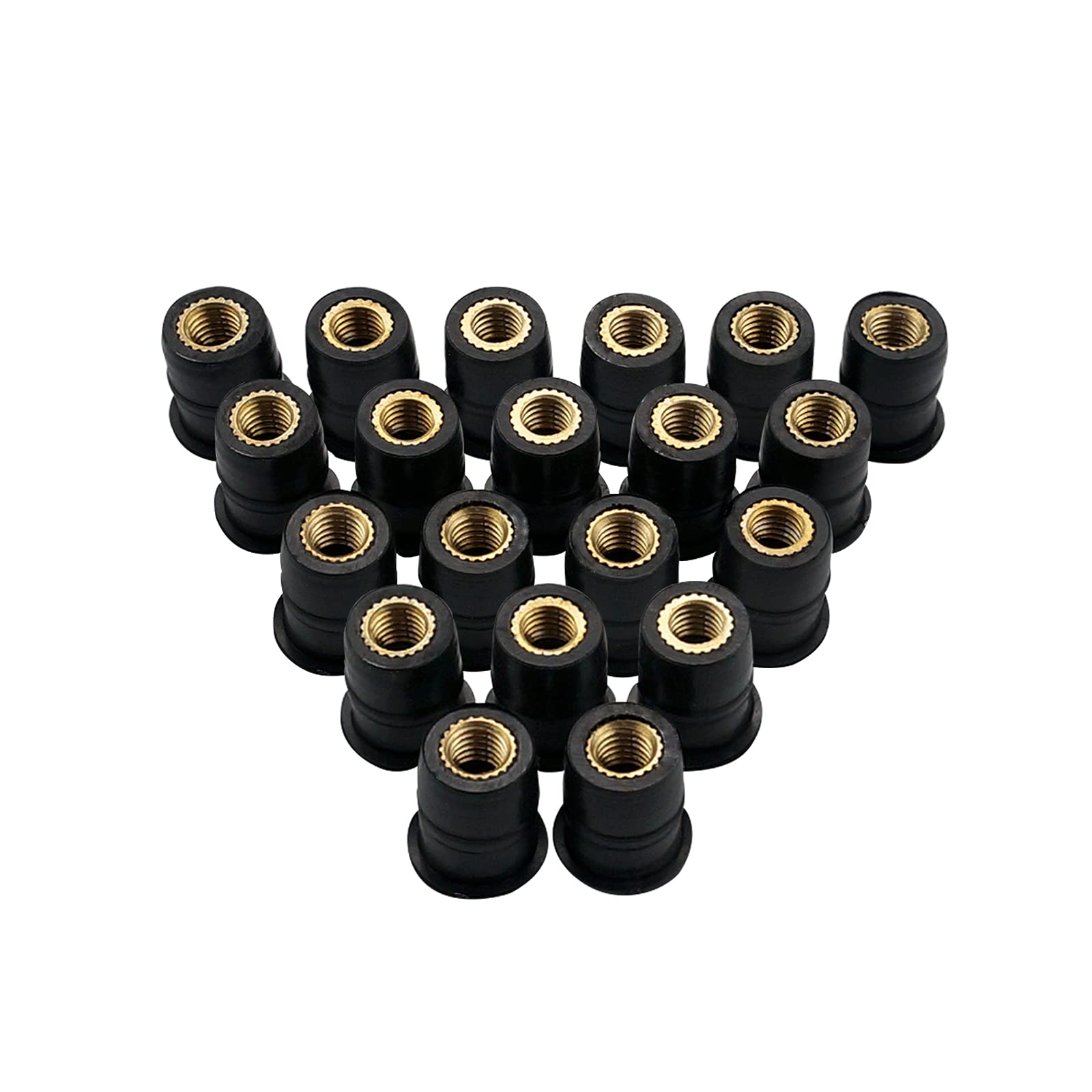 20Pcs M5 Well Nuts Fairing Fasteners Windshield Motorcycle Accessories Screws Rubber And Steel Parts Windscreen Nuts
