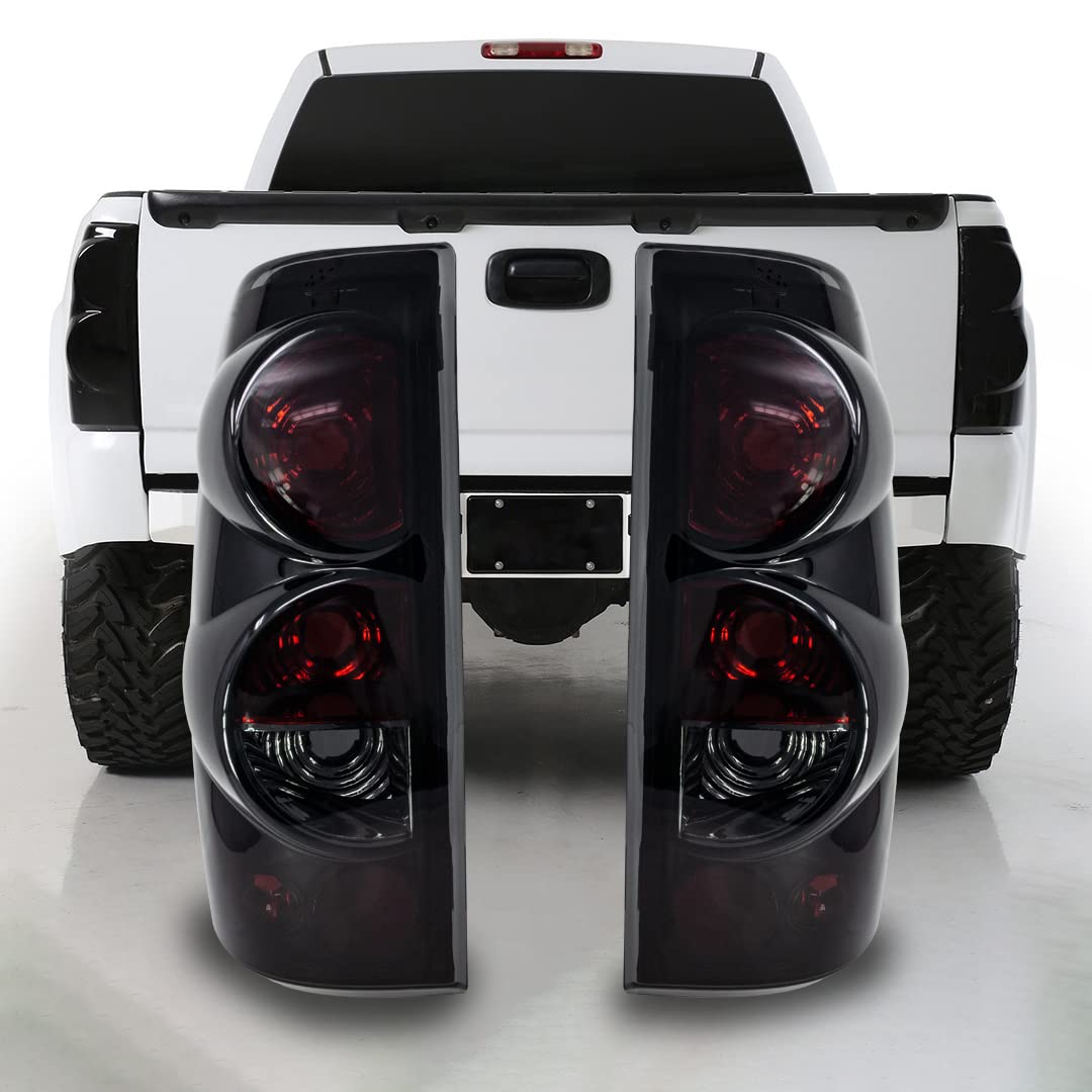 Cpw Tail Lights Compatible With [1999 2000 2001 2002 2003 2004 2005 2006 Chevrolet Silverado] [2007 Classic Body] [1999-2003 Gmc Sierra] Tail Lights (Black Smoke)