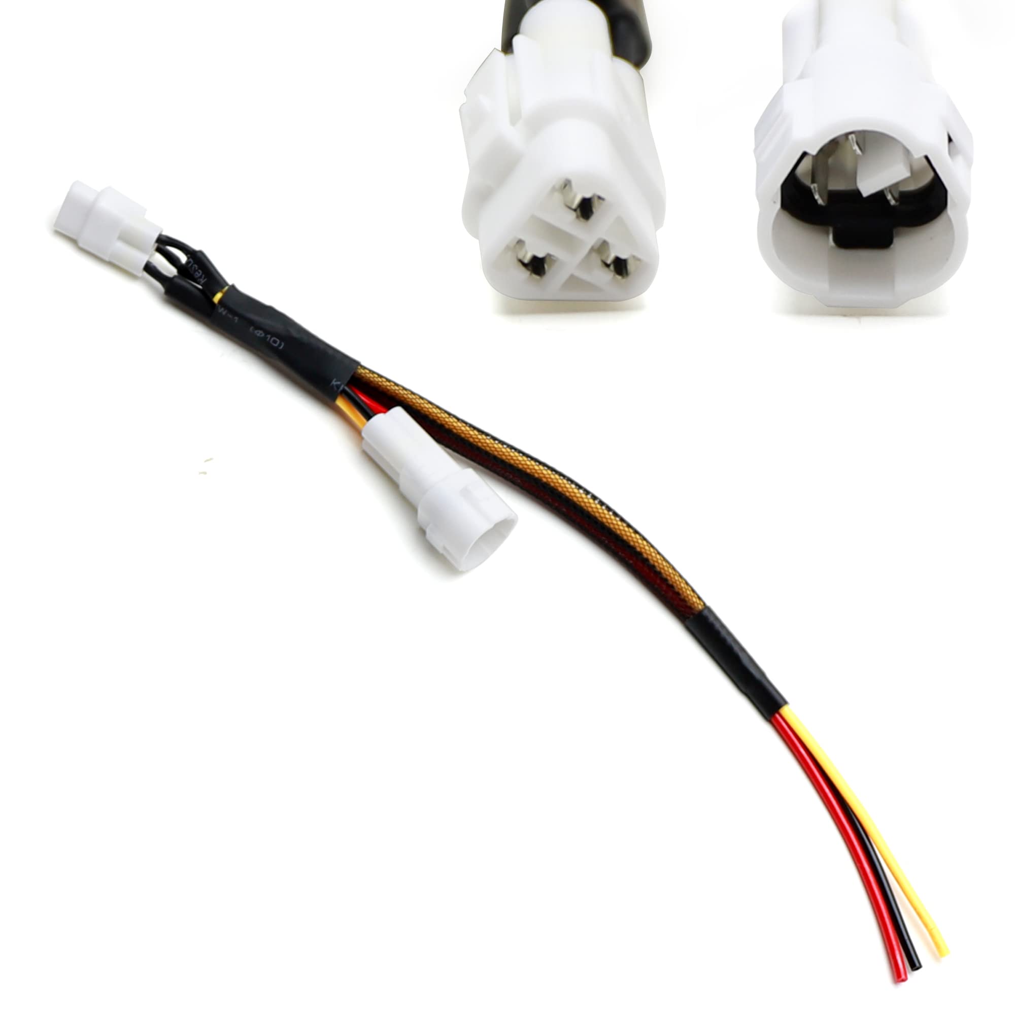 Ijdmtoy Front/Rear Light Sumitomo 3-Pin In-Line Accessory Power Harness Plug W/ 3-Way Outputs, Compatible With Yamaha Atv Utv Dirt Bike