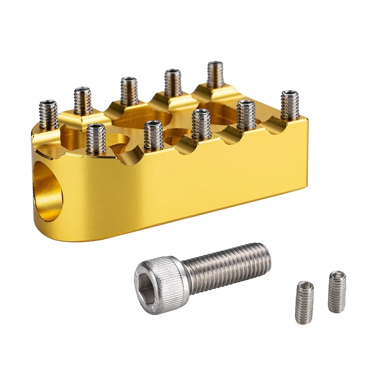 Hopider Motorcycle Gear Shifter Peg, Anti-Skid Shift Lever Foot Peg 360° Roating Mx Style For Harley Dyna Sportster Touring Softail Street Chopper Bobber,Gold