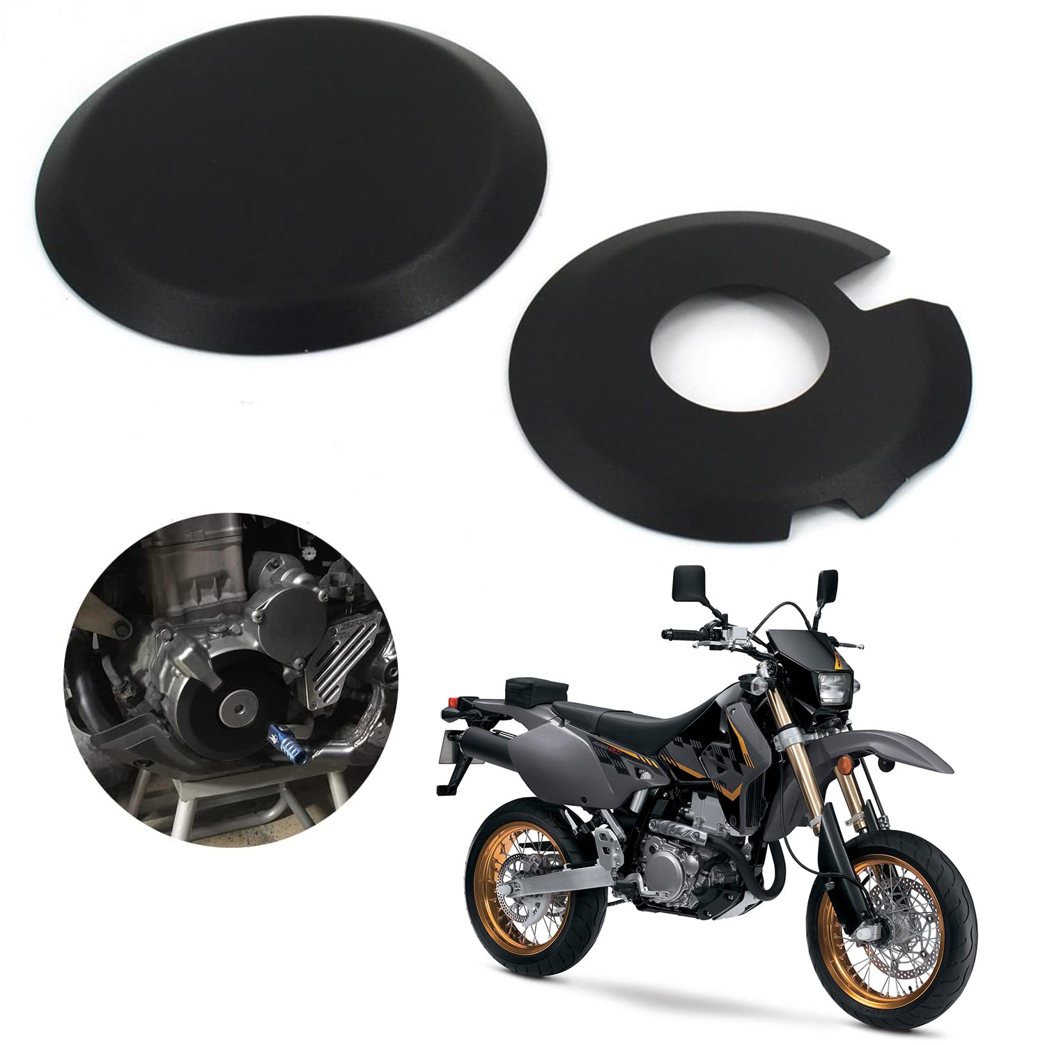 Anxin Engine Ignition Clutch Case Savers Guards Kit Protector Set Cover Aluminum Alloy For Drz400 Drz400S Drz400Sm Drz400E Klx400 Black