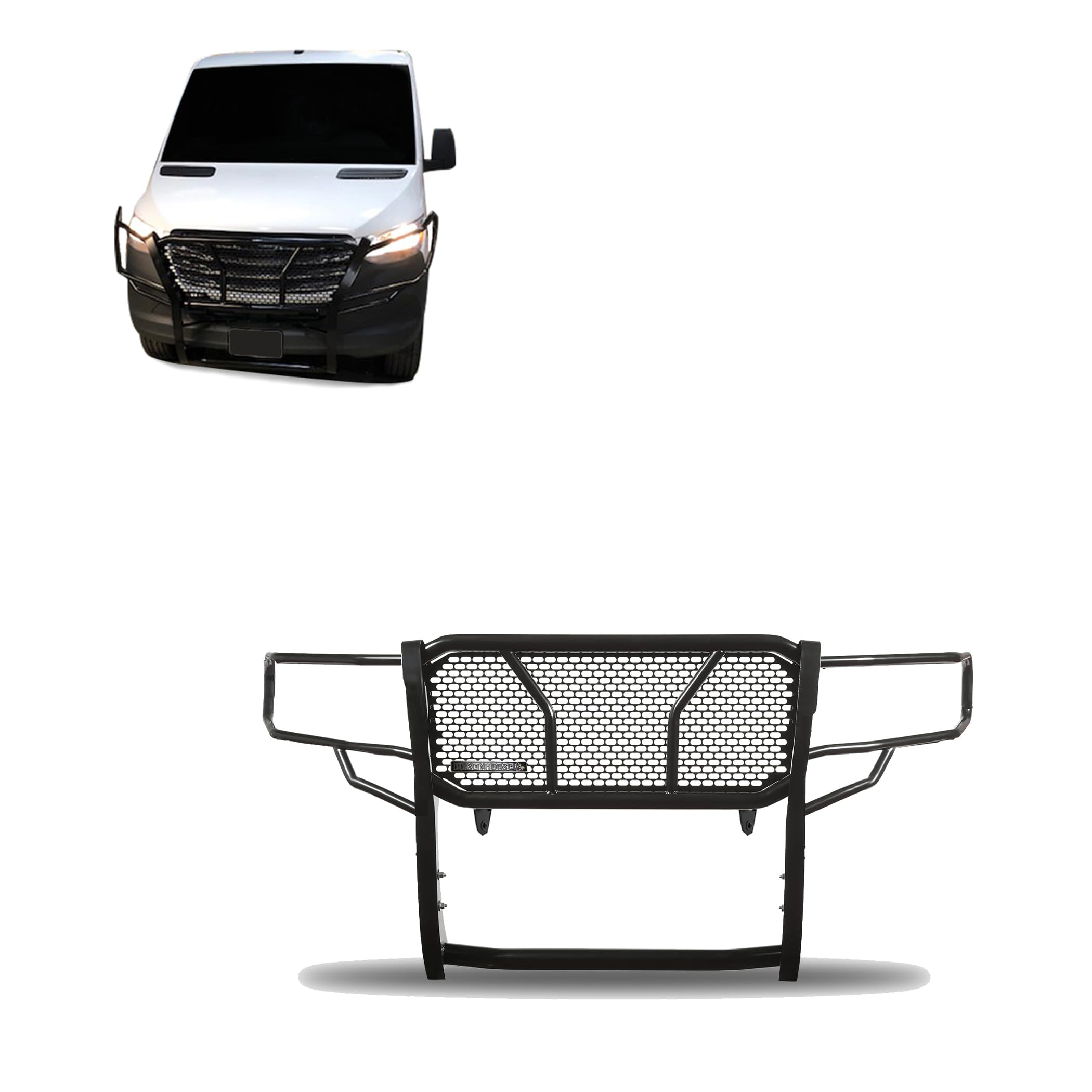 Black Horse Rugged Hd Grille Brush Bumper Guard Modular Black Compatible With 07-09 Dodge Sprinter 2500/3500|19-20-Benz Sprinter 1500|10-20-Benz Sprinter 2500/3500|2019-Benz Sprinter 4500-Ru-Dosp07-B