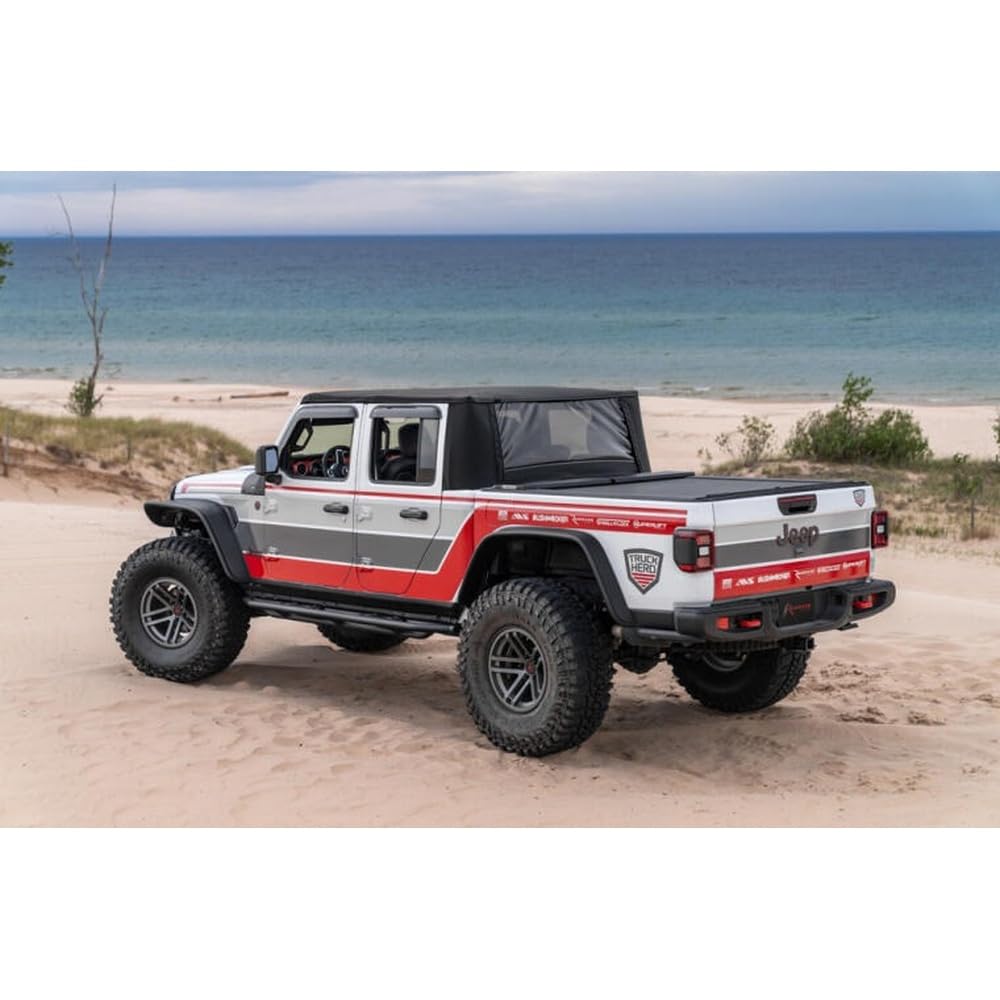 Rampage Products Trailview Fastback Soft Top For Jeep Gladiator Jt | Black, Vinyl | 139035 | Fits 2020-2024 Jeep Gladiator Jt