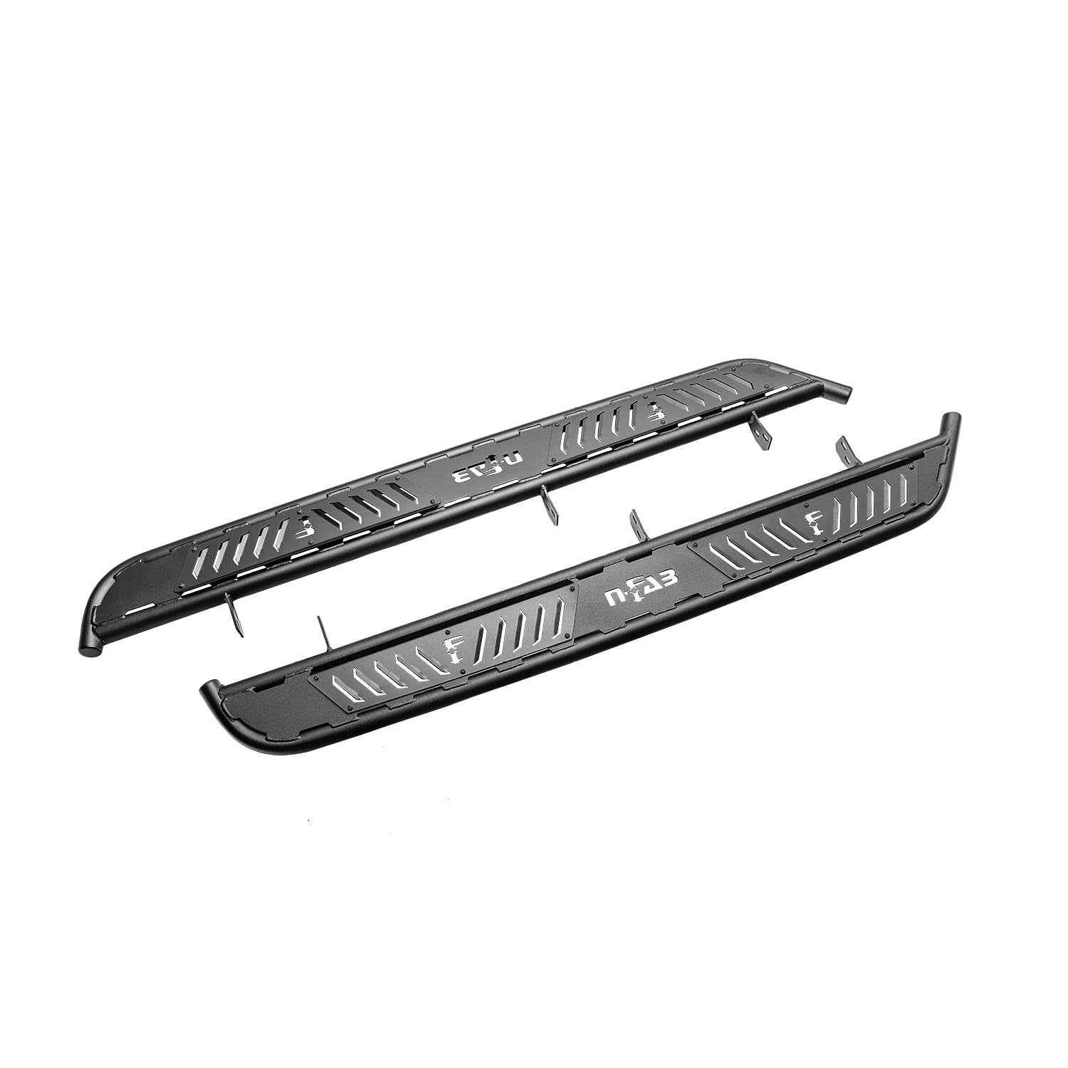 N-Fab Roan Running Boards For Ford F-150/F-250/F-350 | Cab Length, Extra Large 5.5' Step Plate, Textured Black | Nbf15Cc-Tx | Fits 2015-2023 Ford F-150, 2017-2020 F-250/F-350/F-450 Crew Cab & Others