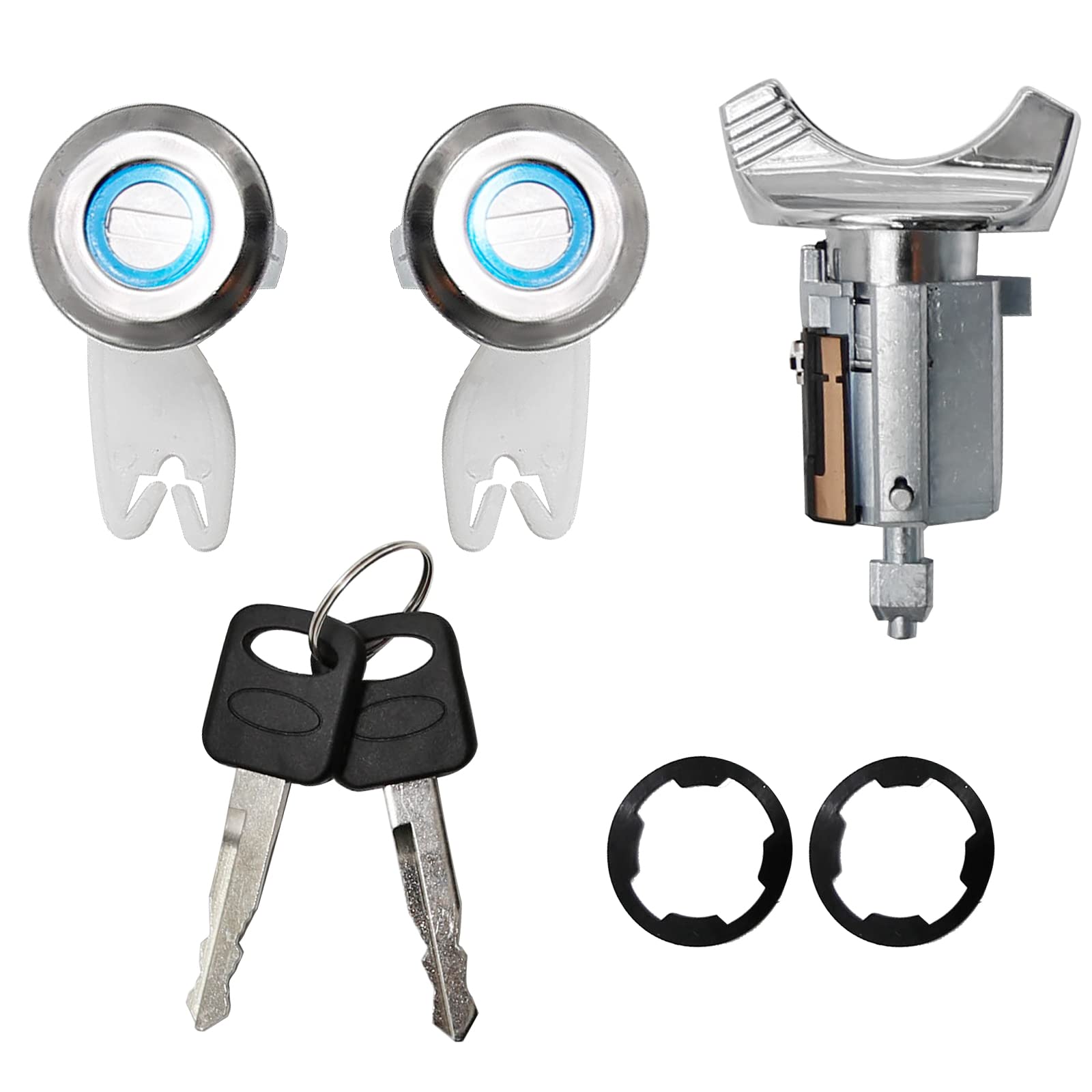Door Lock Cylinder With Key, Ignition Key Switch Lock Cylinder, Replacemenr For Ford F Series 150 250 350 1990-1995 Pickup E150 E250 E350 Van Crown Victoria Mercury Grand Marquis Aerostar &Ranger