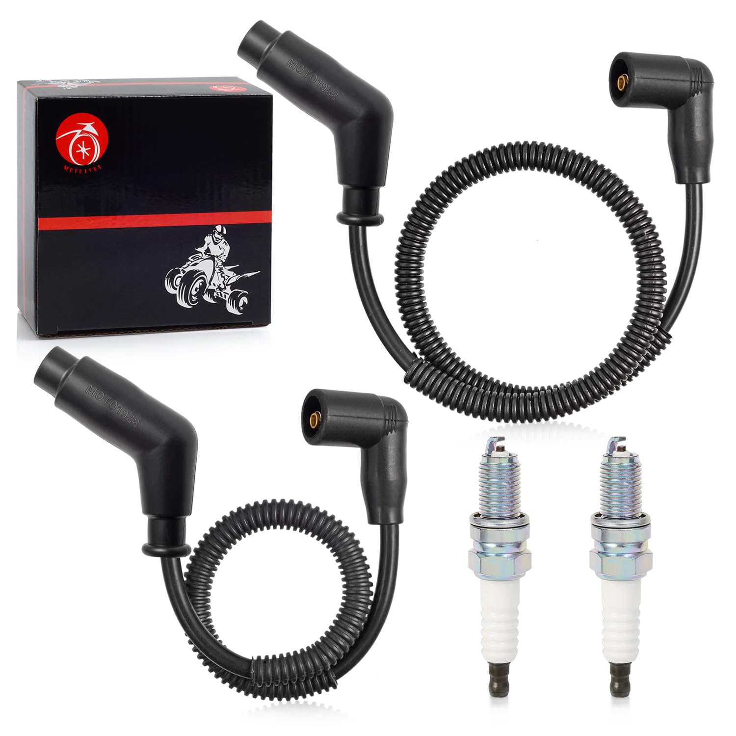 Spark Plug & Wire Cap 15In/24.4In For Can Am Commande Renegade Outlander Max 500 570 650 800 800R 1000 1000R Bombardier Traxter 500 650