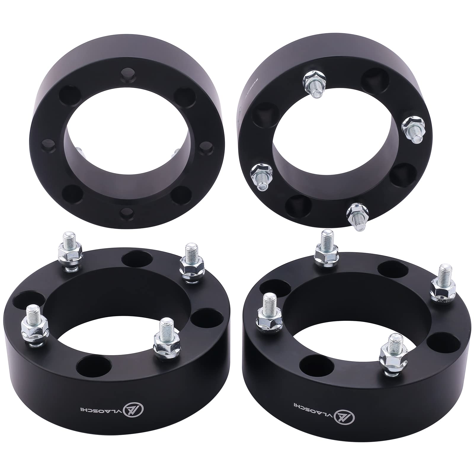 Vlaoschi Black Forged 4X137 Atv Wheel Spacers 2 Inch With 10X1.25 Studs Compatible With Kawasaki Can-Am Bombardier Suzuki 4 Lug 4/137 For Outlander Commander Renegade Mule Prairie - Pack Of 4