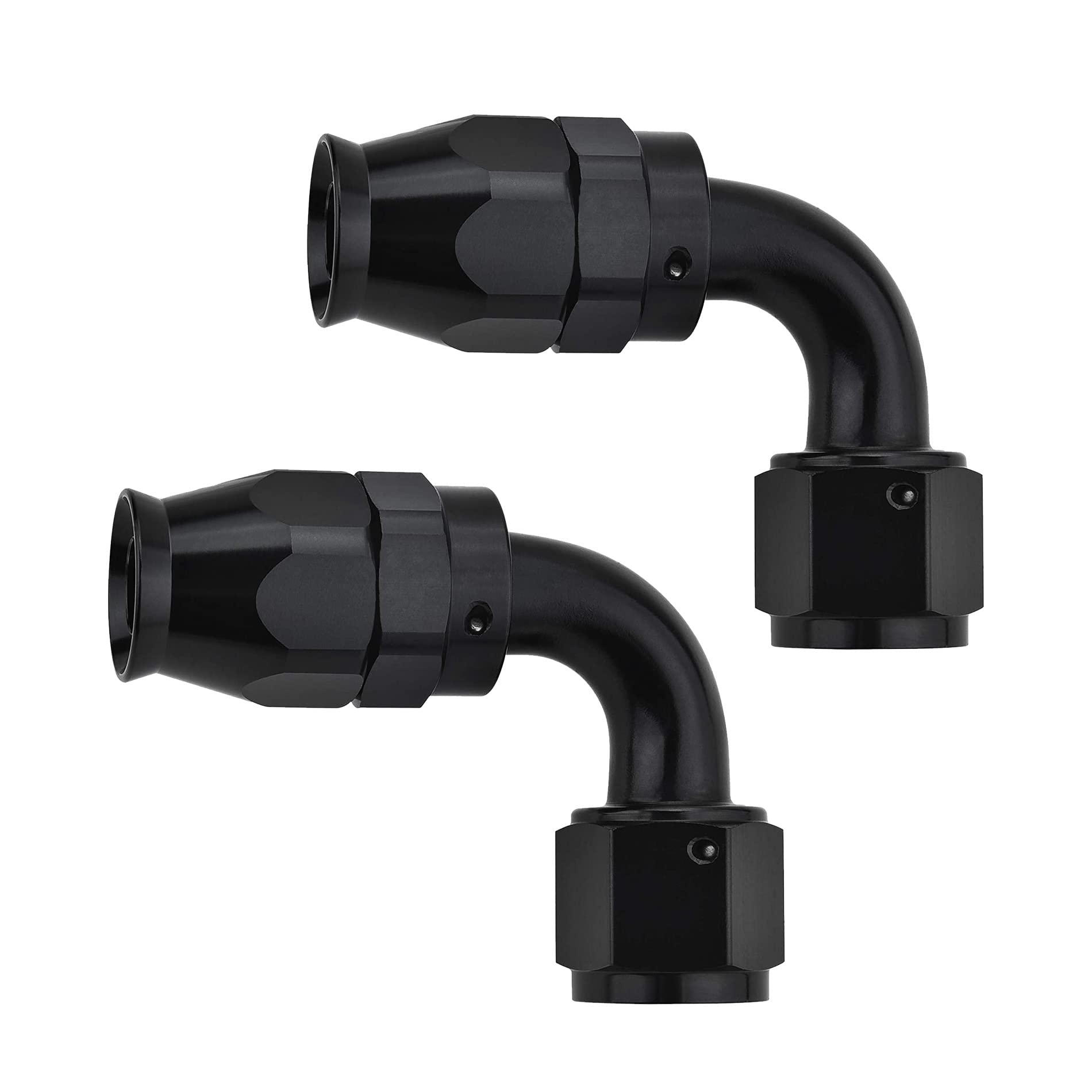 Evil Energy 6An Ptfe Hose End Fitting 90 Degree Black For Ptfe Hose Only 2Pcs