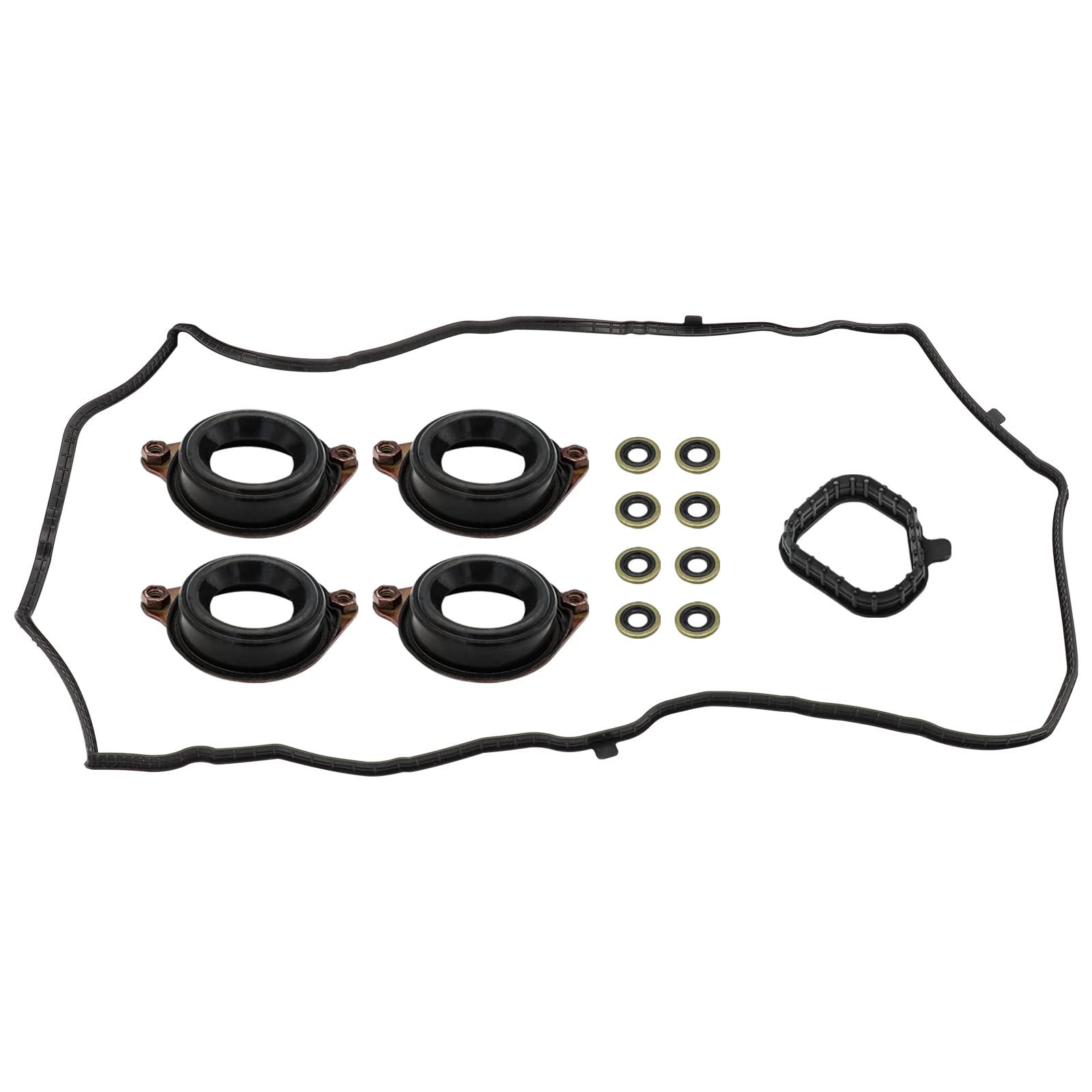 Engine Valve Cover Gasket Set 12030-5A2-A01 For 2013-2017 Honda Accord 2Dr Ex Exl Lx-S Models, 2013-2014 Honda Accord 4Dr Ex Exl Lx And Sport Models 2&4-Door 2.4L K24 P/N Head Cover Gasket Set Gaskets