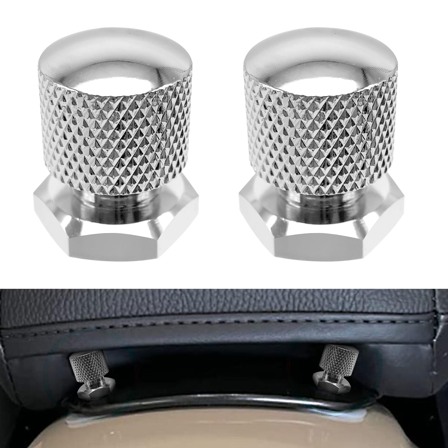 Ailmoto Chrome Solo Seat Nuts, Seat Mounting Nuts Compatible For Compatible For Harley Davidson 1997-2024 Touring Iron Heritage Street Glide Road Glide Road King Softail Low Profile