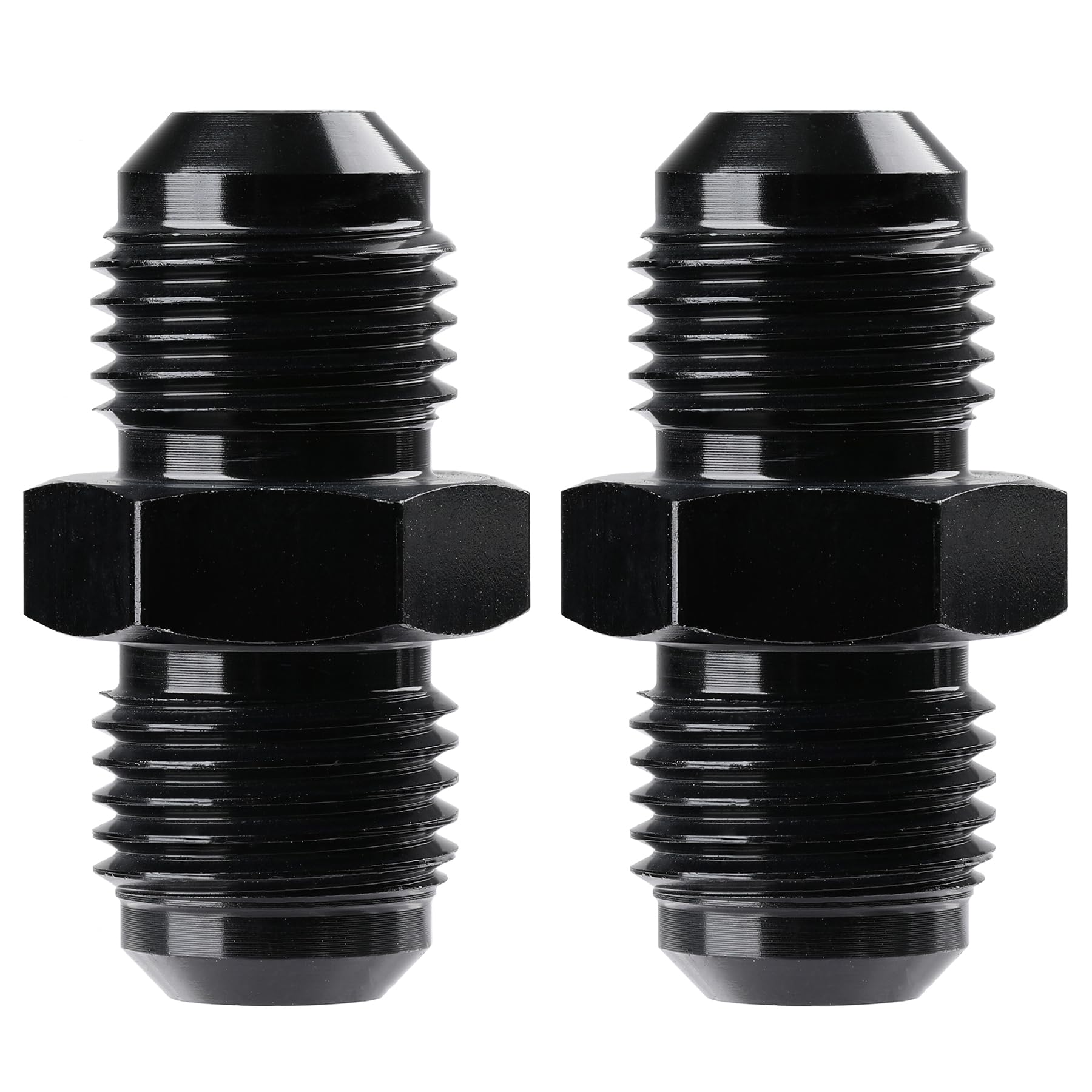 Ucreative 6An To 6An Male Flare Coupler Union Straight Fuel Hose Fitting Black (2Pcs)