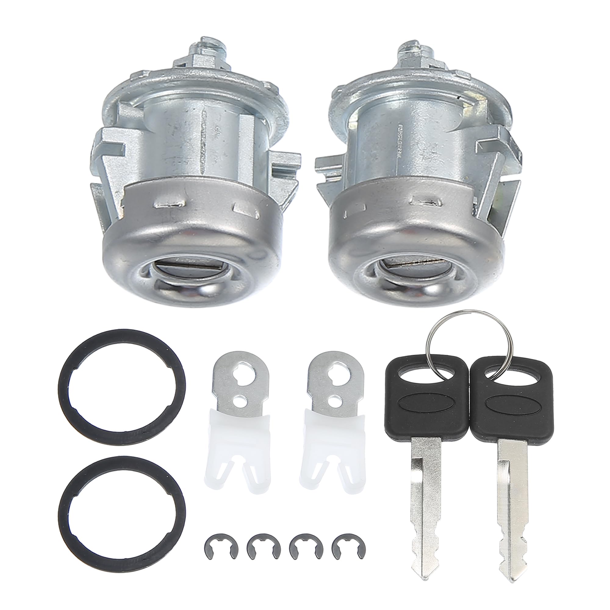 X Autohaux 1 Pair Front Door Lock Cylinder Tumbler W/Key For Ford F150 F250 F350 F450 Explorer Expedition For Ranger E150 E250 E350 For Lincoln No.7C3Z1521990A Left Right Door Lock W/Clip