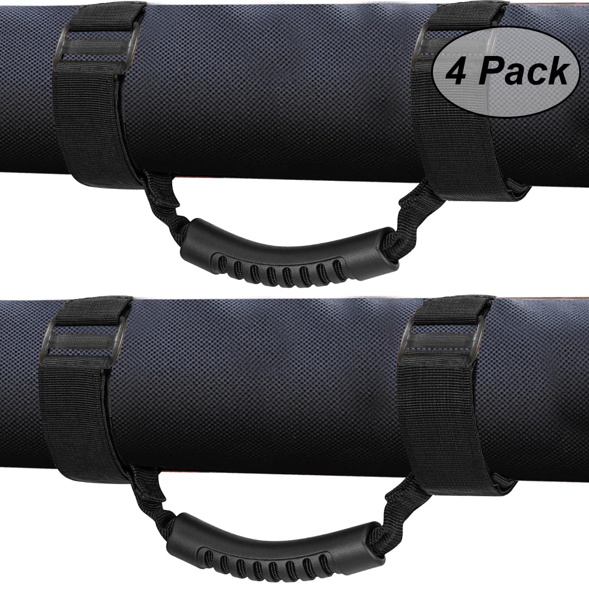 Moveland 4 X Grab Handle Compatible With Roll Bar Grab Handles Jeep Wrangler Yj Tj Jk Jl Sports Sahara Freedom Rubicon X & Unlimited 1987-2023 (Black)