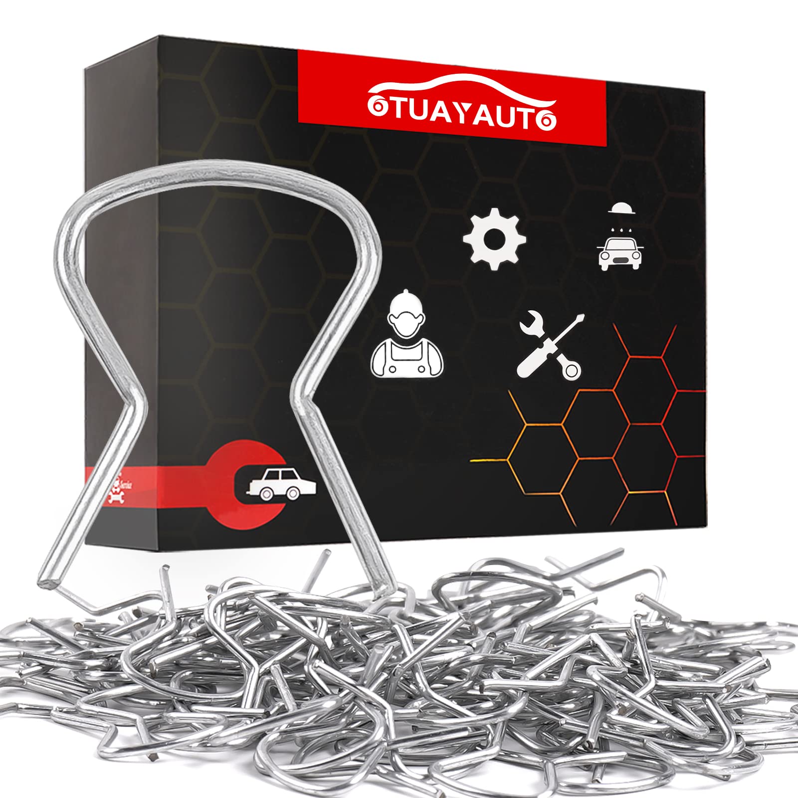 Otuayauto 100Pcs 76980 Window Crank Handle Clips - Replacement For Dodge Ram Chevy Jeep Gm Ford Toyota Door Handle Retainer Clips