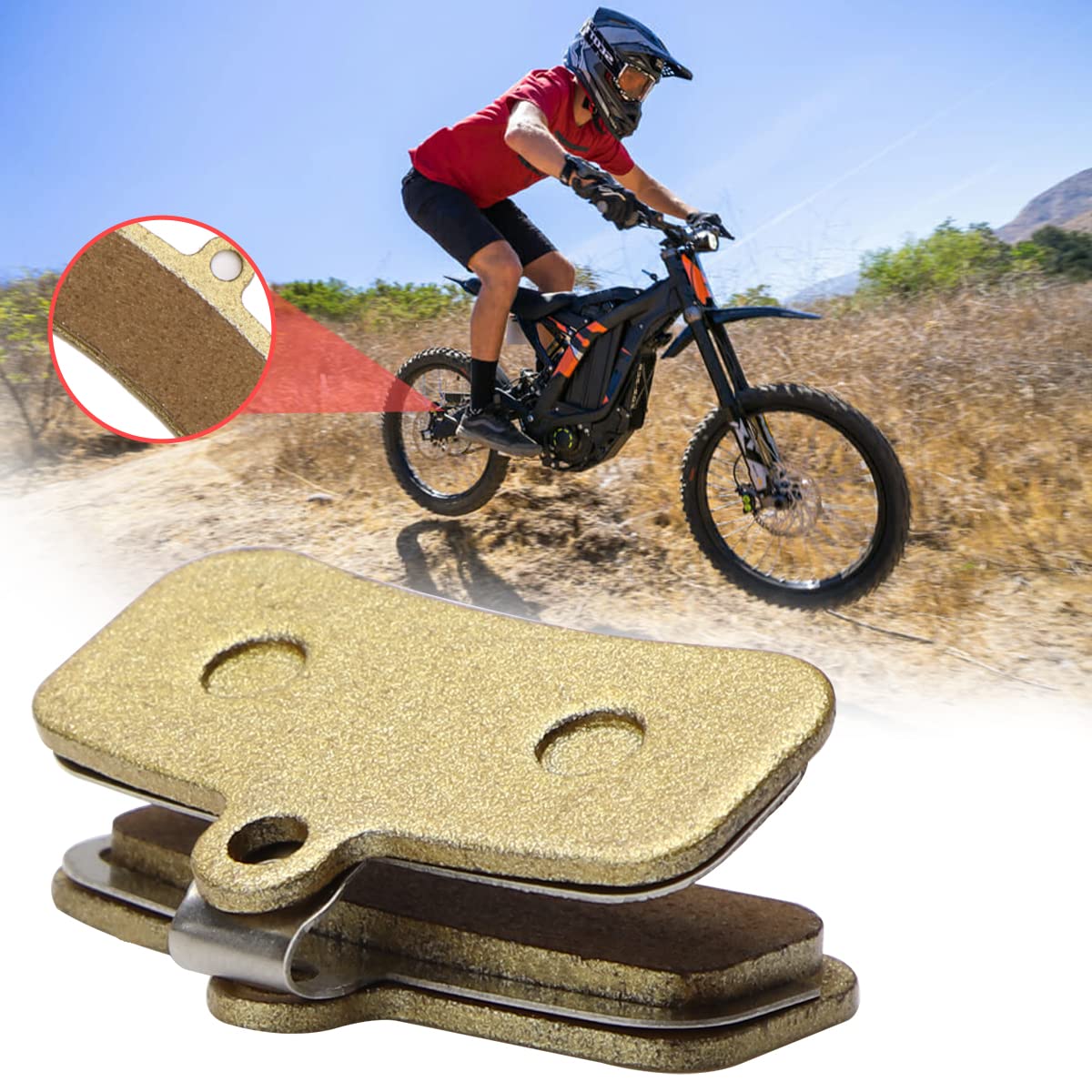 Urlwall Brake Pad For Sur Ron Sur-Ron Light Bee X And S Segway X160 X260 Talaria Sting Mx3 R Mx4 Brake Pad, Rear Front Disc Brake Pads Anti-Rust Durable For Surron Original Genuine Brake Pads