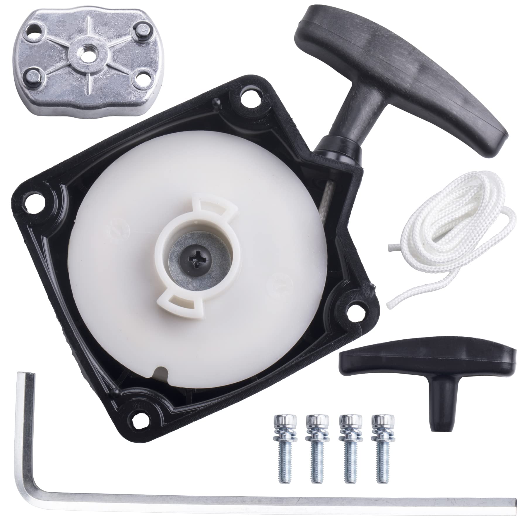 Jingke Recoil Pull Starter With Claw Pawl Cog For 43Cc 47Cc 49Cc 50C Atvs Pocket Dirt Bike Gas Scooters Pocket Bikes Mid-Bikes Mini-Choppers Small Quads With Claw Pawl Cog