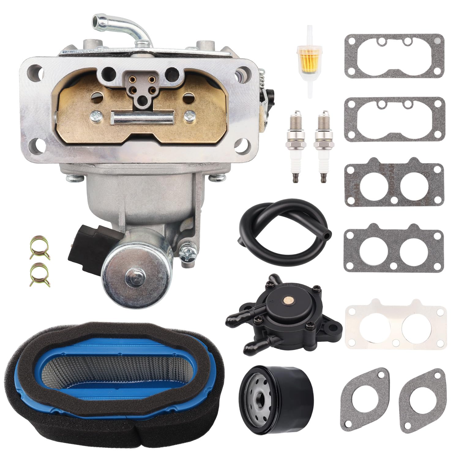 Carburetor For Kawasaki Fh680V Fh601V Fh641V Fh661V Fh721V Fx801V Fx850V 22Hp Engine, Carb With Tune Up Kit Replace 15004-1010,15004-7024, 15004-0757, 15004-1005