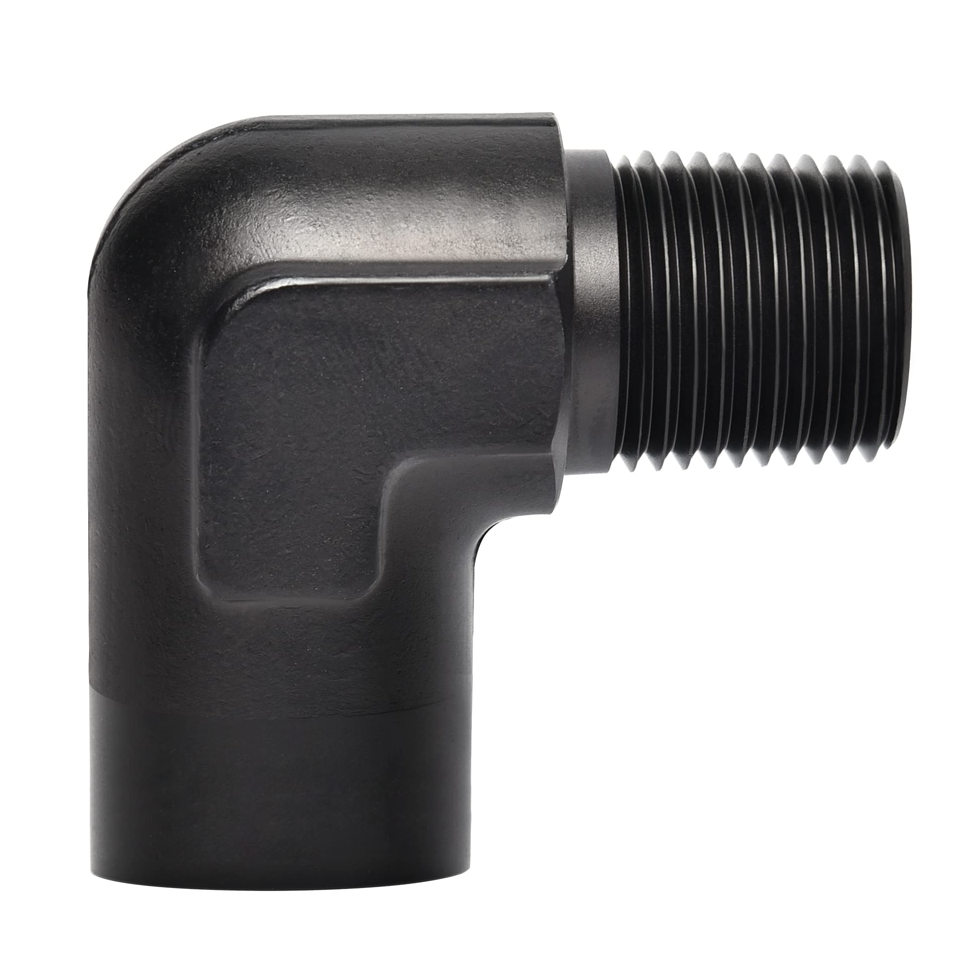 Evil Energy 1/8' Npt Female To Male Fitting Adapter 90 Degree Elbow Aluminum Black