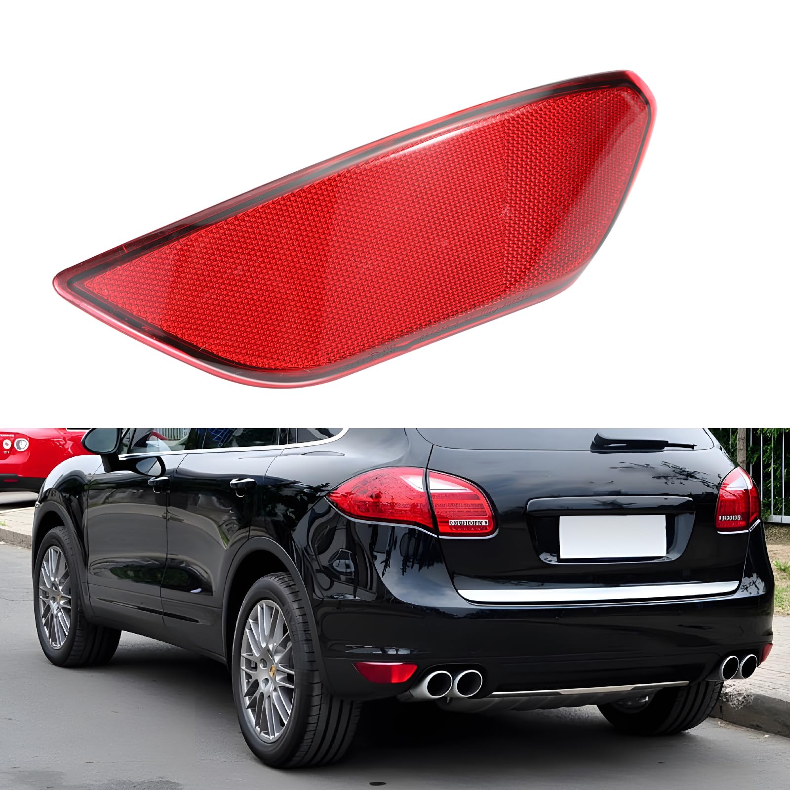 Binb Road Left Rear Bumper Reflector Light Led Driver Side Red Trim 95863110500 Compatible With Porsche Cayenne 2011 2012 2013 2014