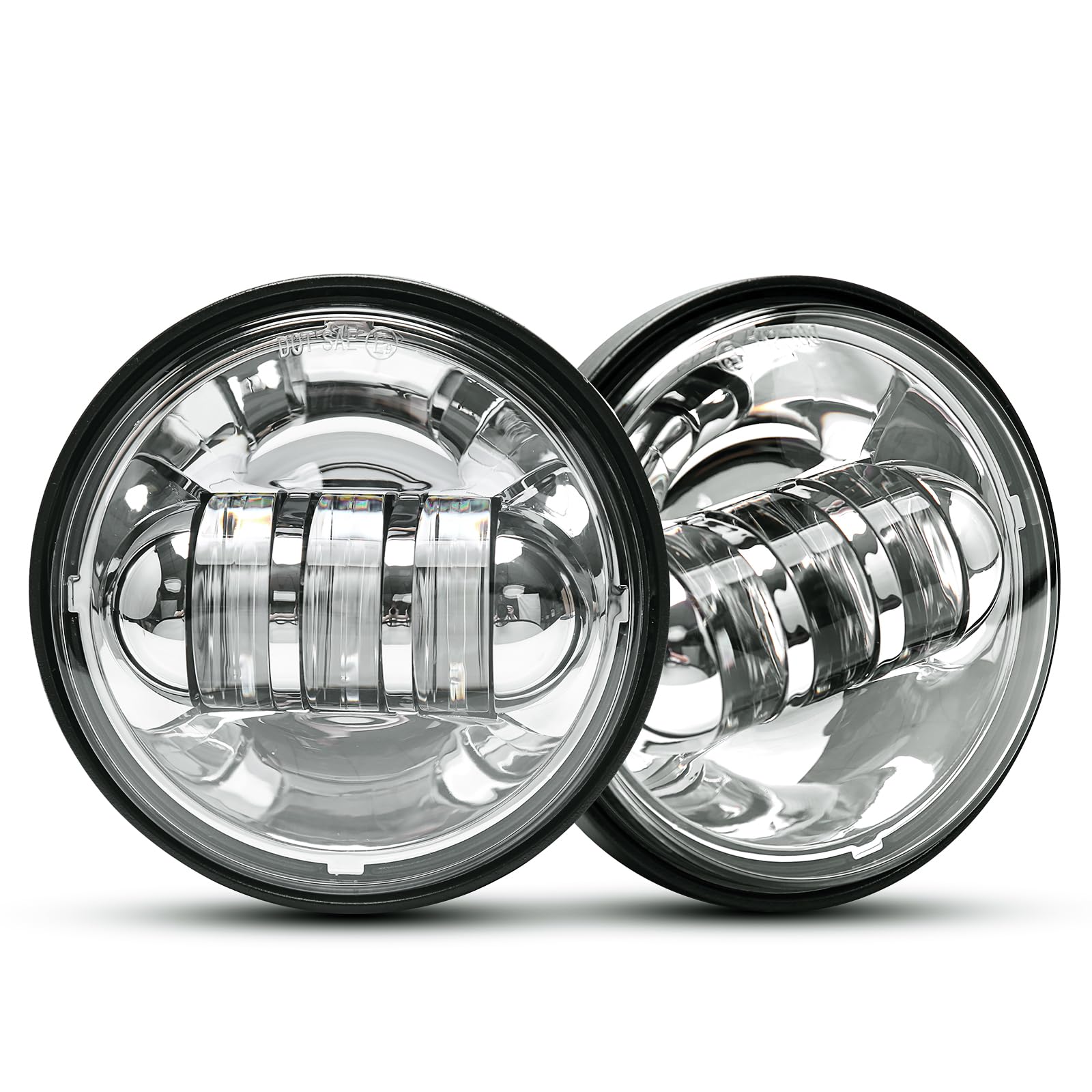 Lx-Light Dot Approved 2 Pcs Chrome 4.5 Inch Led Passing Light Led Fog Lamps For Motorcycles Auxiliary Light Bulb Motorcycle Projector Driving Lamp