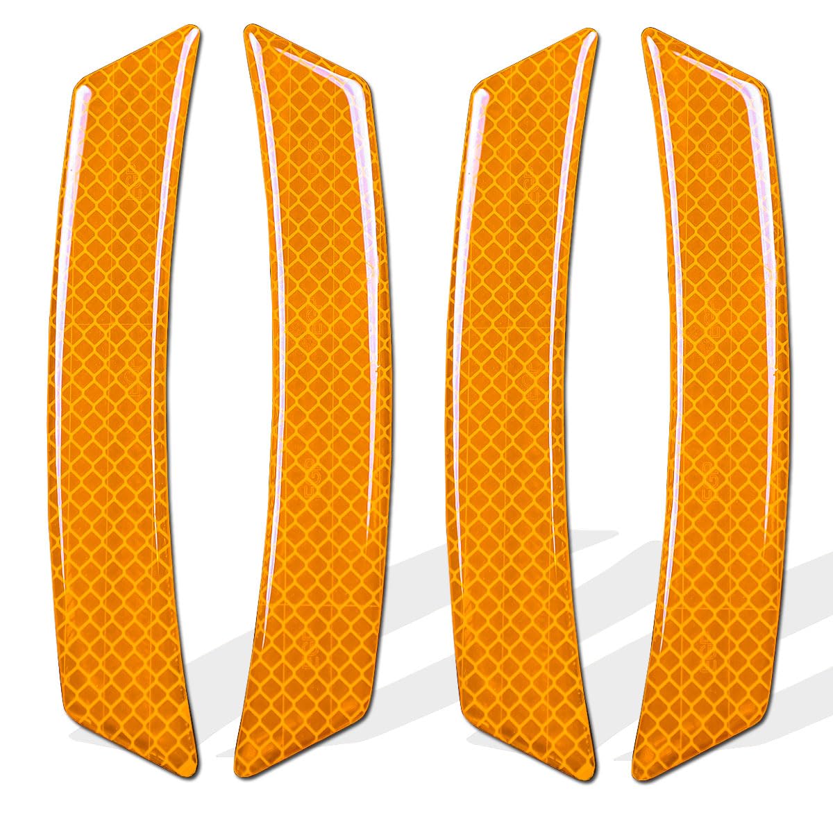4Pcs Car Reflective Trim Side Marker Stickers,Automotive Exterior Accessories Reflector Guard For Car Suv Pickup Truck Wheel Well Arch Or Side Bumper Fenders,Car Outdoor Safety Reflective Strips