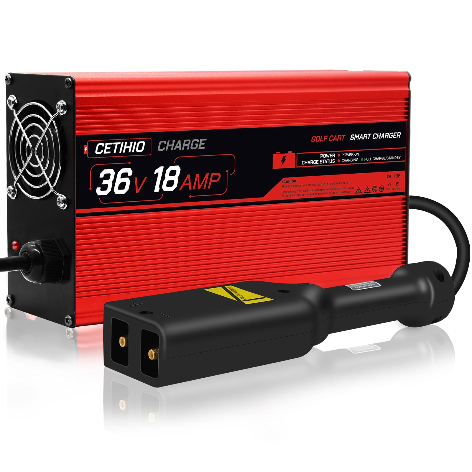 New 36 Volt Golf Carts Battery Charger For Ezgo, Upgrade Trickle Charger 4.0 Technology, 18 Amp, 4-6 Hrs Full Charge, Replace Ezgo Charger, D-Plug, 16Ft, 36V Golf Cart Charger