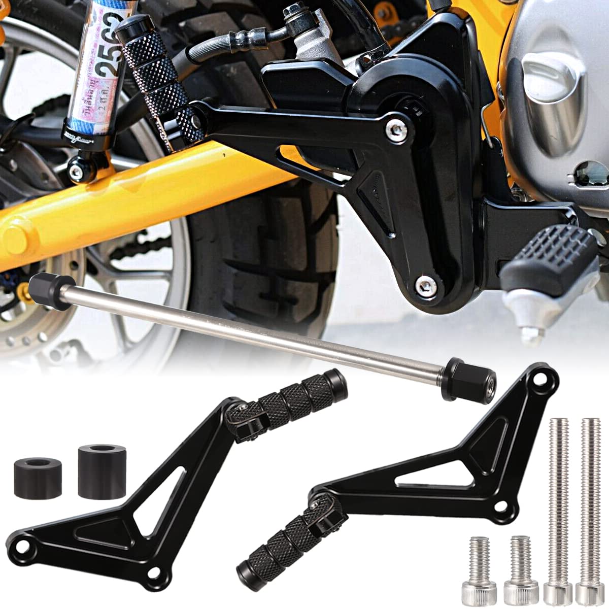 Rear Passenger Footrest Foot Pegs Bracket For Honda 2018-2023 Monkey 125 (Black)