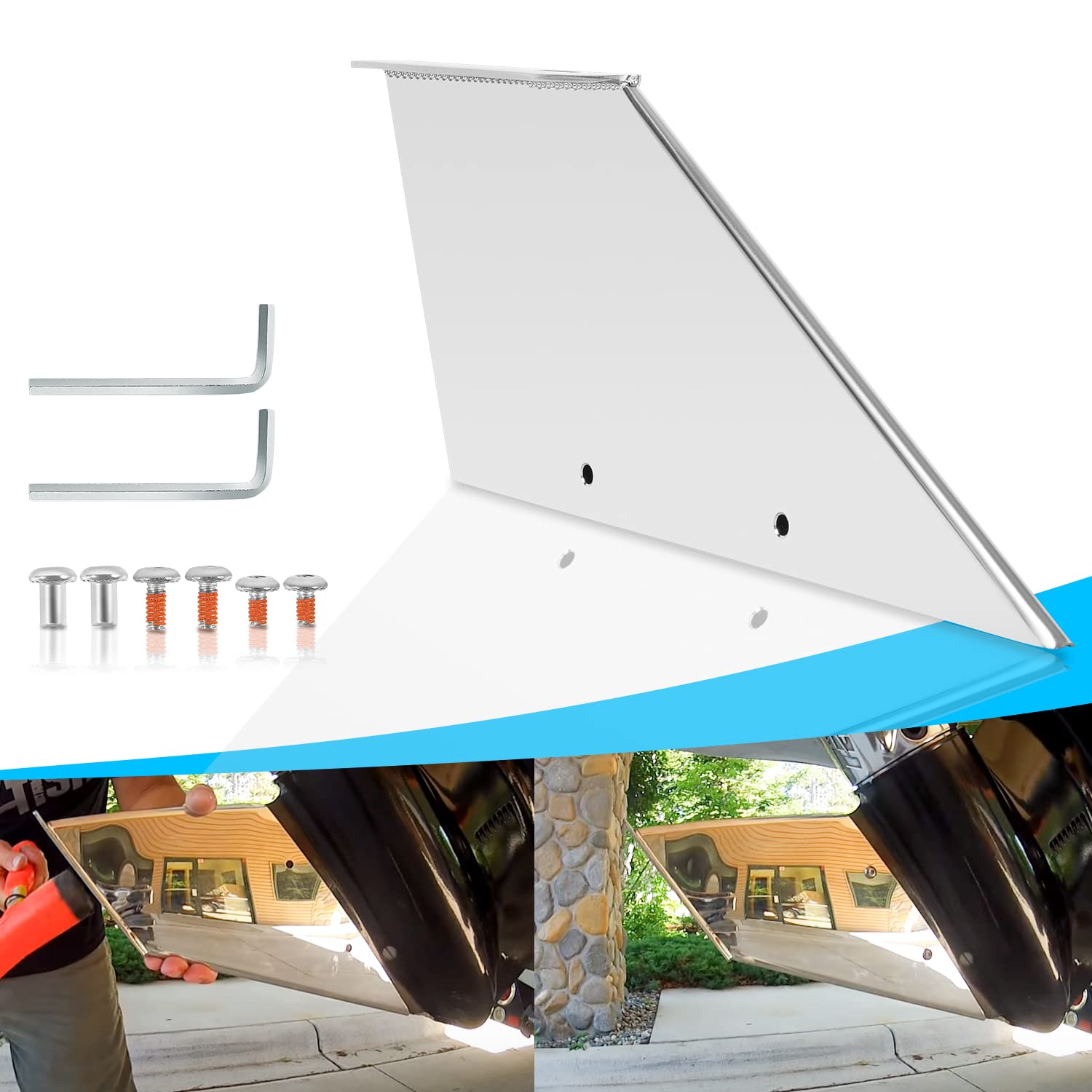 27151 Stainless Steel Skeg Guard Fix Damaged Skeg Fit For Yamaha 150-175Hp 2/4 Stroke / 200Hp 2 Stroke Hpdi /200 Vmax / 200Hp 4 Stroke 2.8L I-4 / 300Hp 4 Stroke