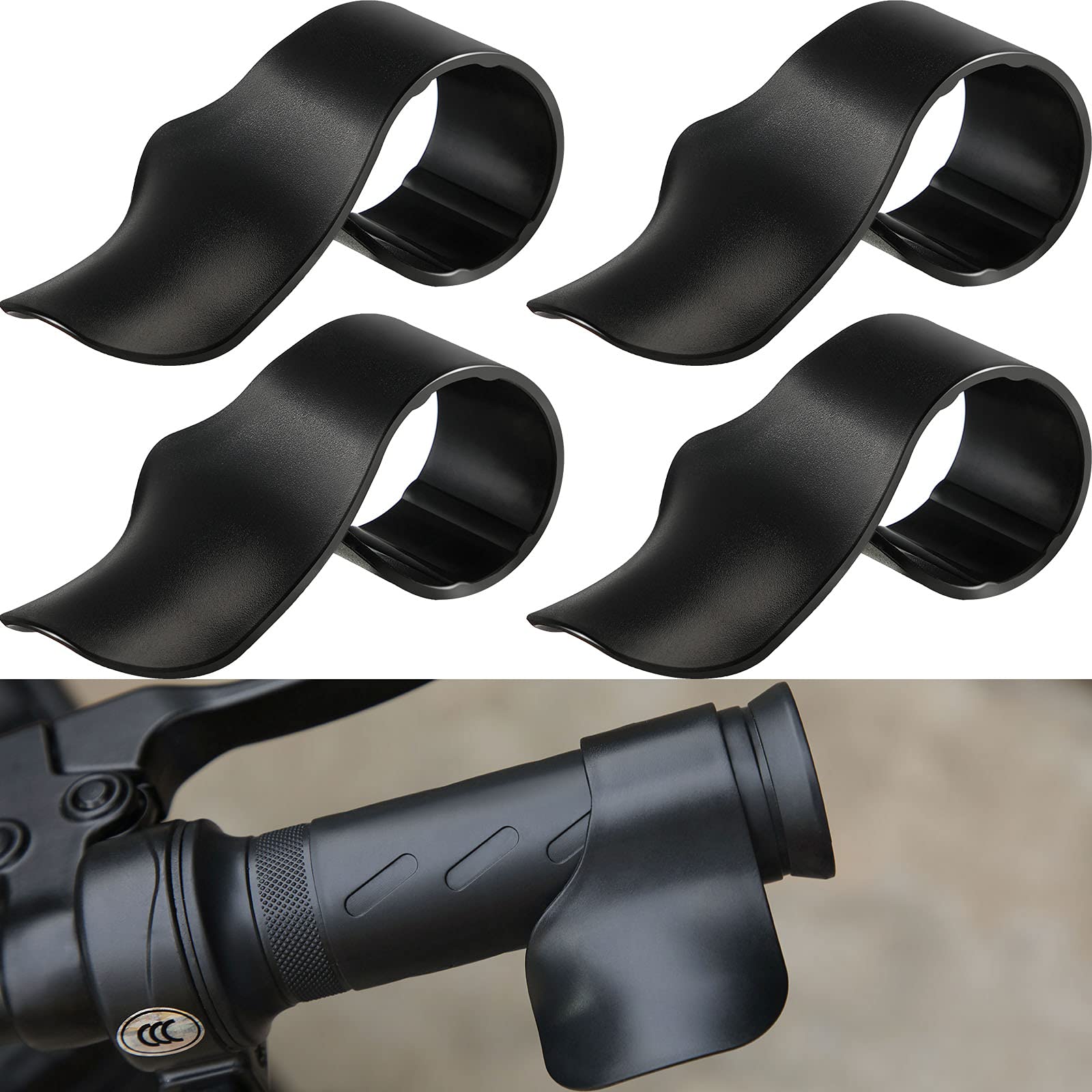 4 Pieces Black Motorcycle Throttle Mounted Motorcycle Throttle Holder Wrist Throttle Assist Rest Control Handlebar Grip Cruise Control Assist For Motorcycles, Scooters, Electric Bike Accessories