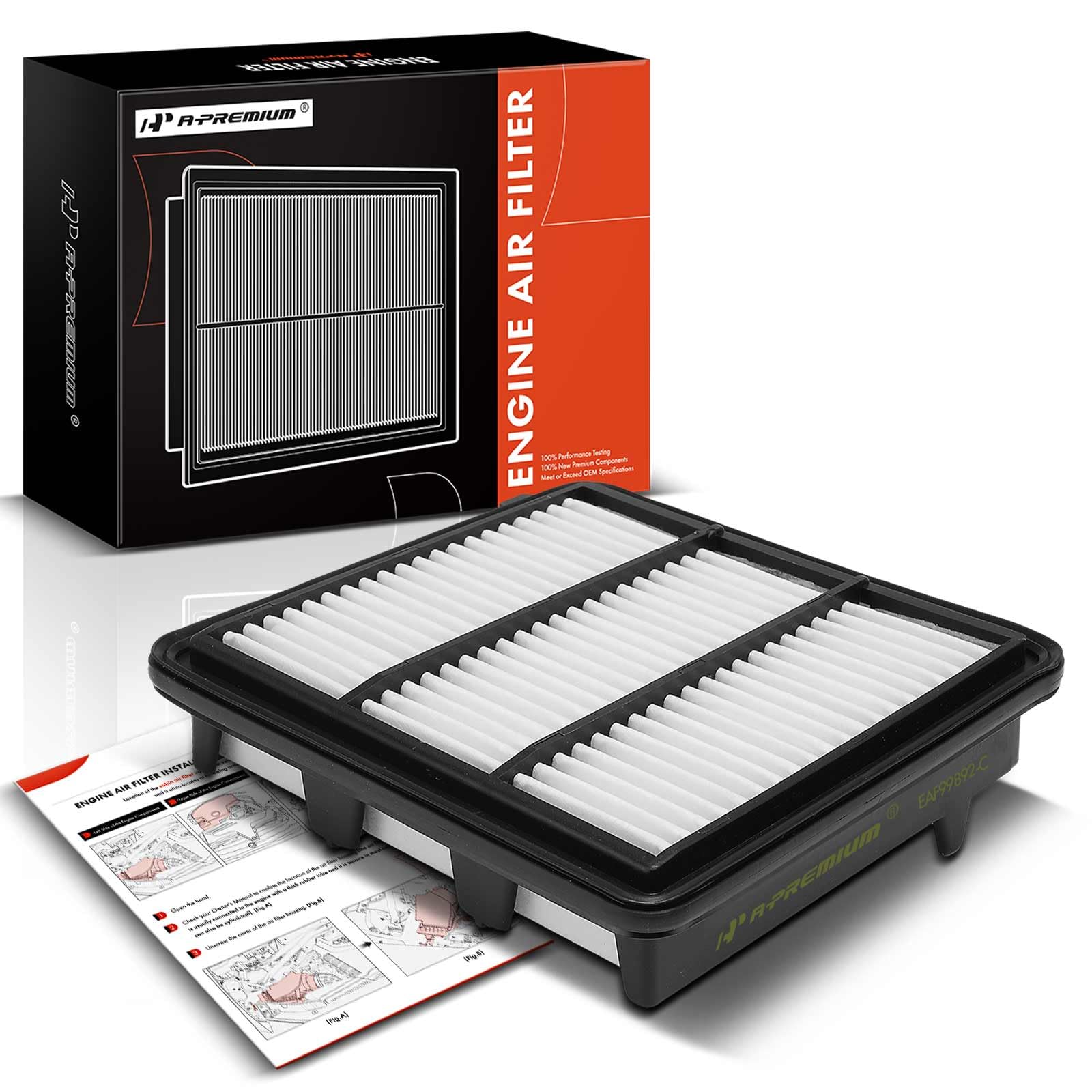 A-Premium Engine Air Filter Compatible With Honda Cr-V Crv 2023, Civic 2022-2023, Accord 2023 & Acura Integra 2023-2024, 1.5L, Replace# 1722064Aa00