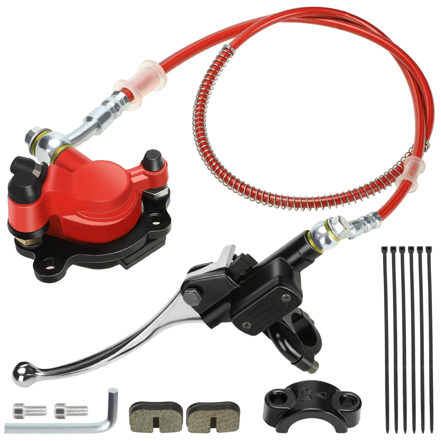 YOXUFA Mini Bike Hydraulic Disc Brake Caliper Kit for Baja Doodle Bug DB30, Predator 79cc/97cc - Includes 50 Hose Tube Master Cylinder