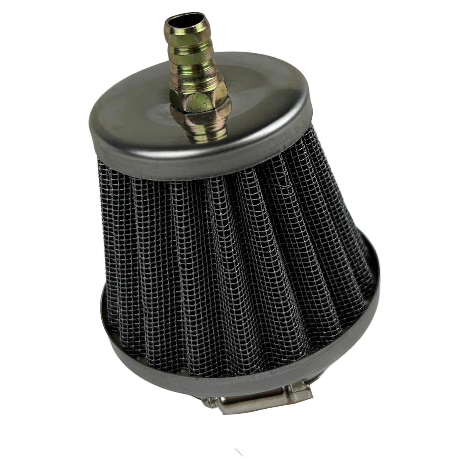 RedCap 39mm Air Filter with Nipple for 90cc-125cc Dirt Bikes, ATVs, Scooters - Chrome GY6 QMB139 XR50 CRF70 KLX Apollo