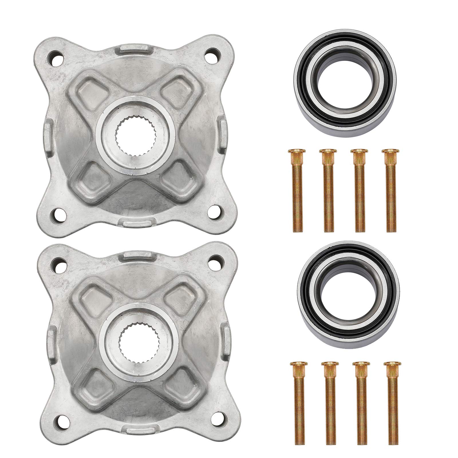Wheel Hub Service Kit With 44Mm Id Studs Bearings Front Left Right Compatible With Polaris Rzr 570, Polaris Rzr 800 Efi, Polaris Rzr S 800 & More Replaces# 5137219, 3514699, 7518654