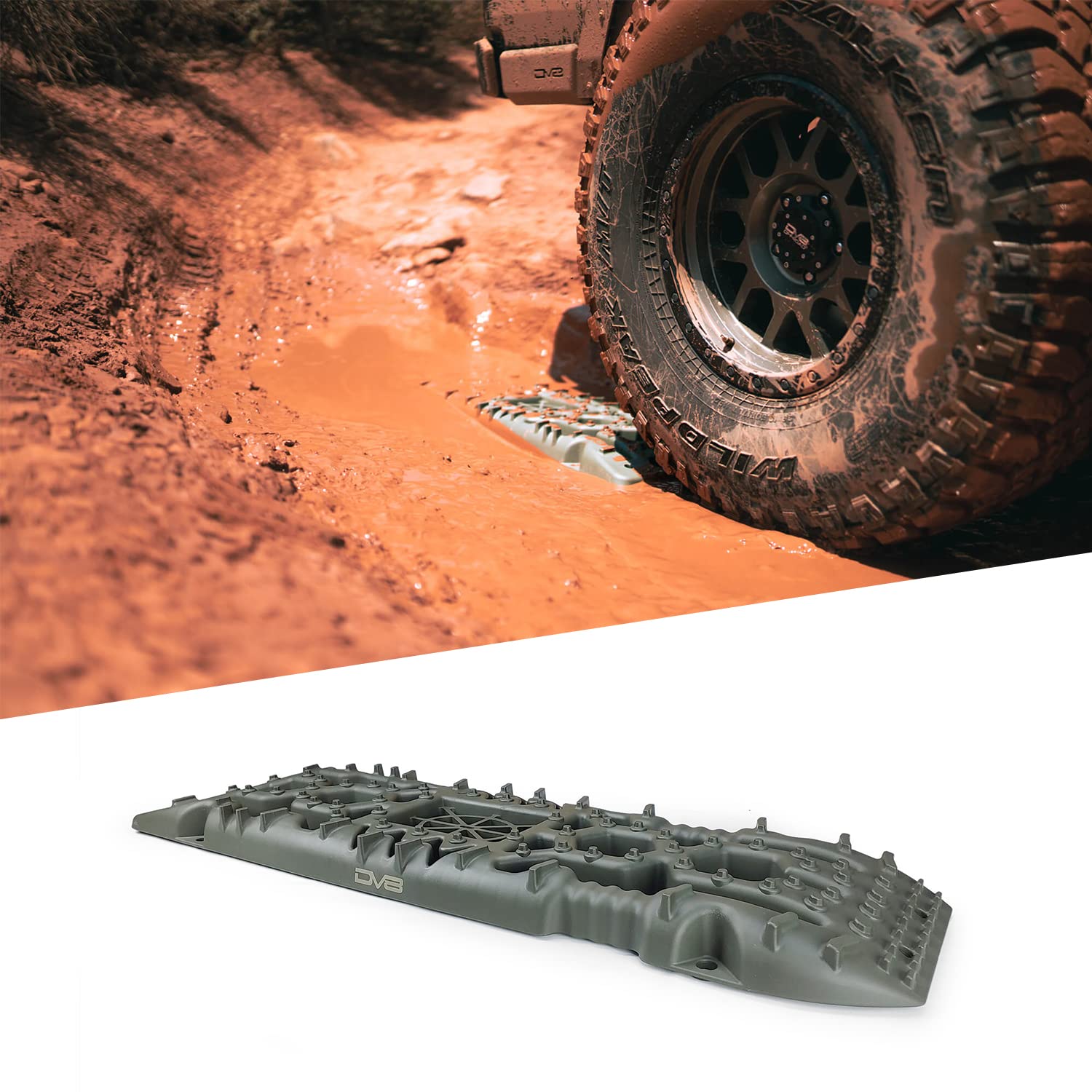 Dv8 Offroad | Rtb1-01Ol | Offroad Traction Boards | Compatible With Trucks, Car, Suv And Utv | Set Of 2 Boards | 10 Ton Weight Rating | Stackable | Storage Bag Included