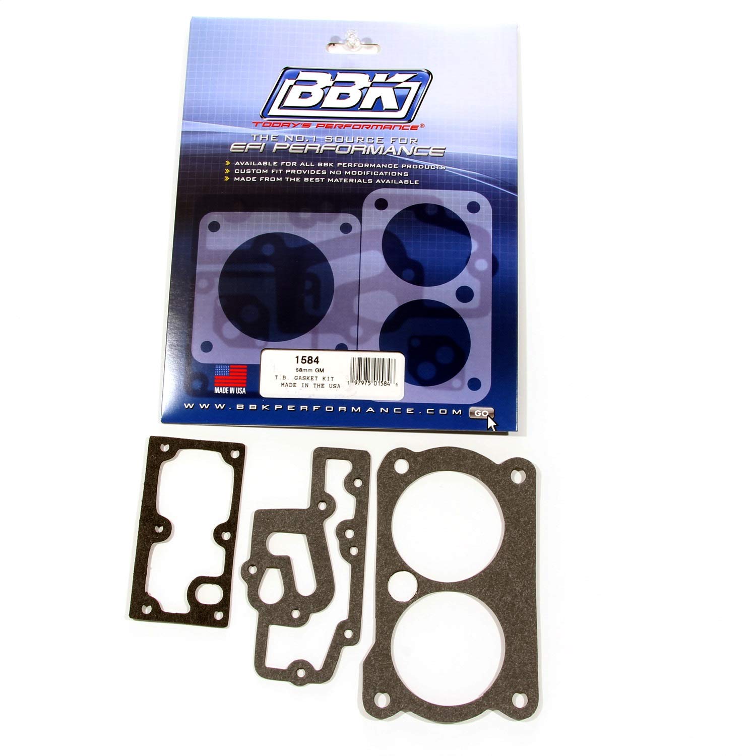 Bbk 1584 Twin 58Mm Throttle Body Gasket Kit For Gm Twin 305/350