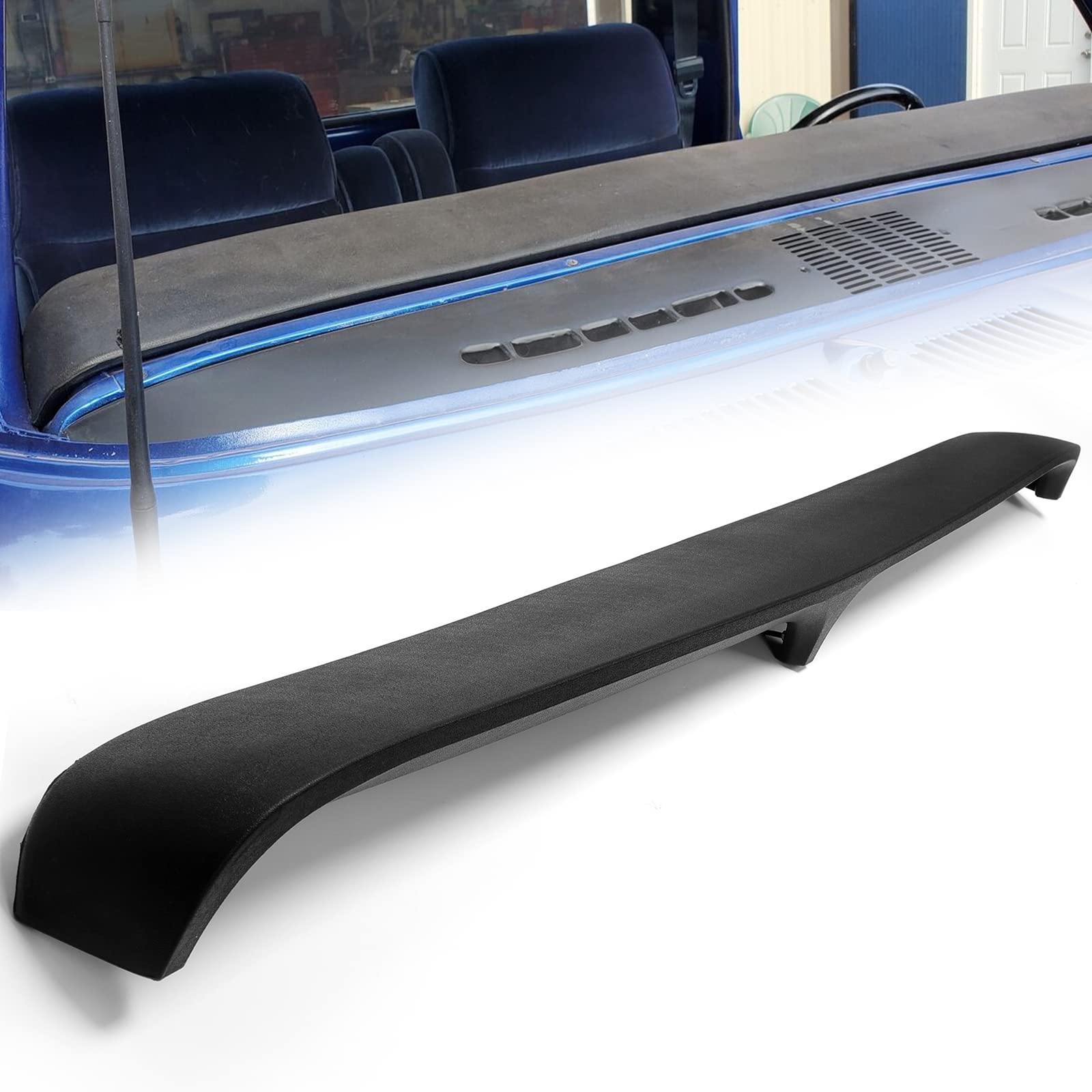 HECASA Black Dash Cover Compatible with 1973-1979 Ford F100 F150 F250 F350 Bronco - Durable Dashpad Replacement