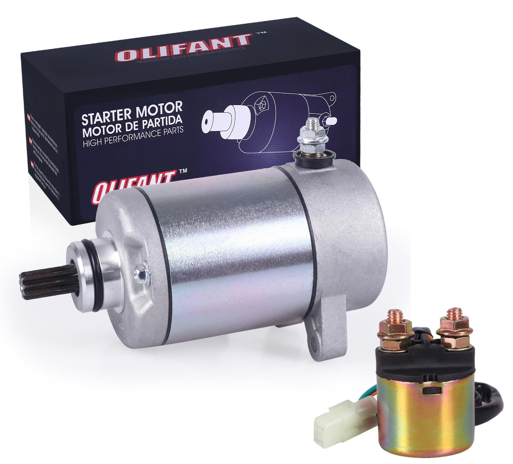 OLIFANT Starter & Relay for Honda Rancher 400 TRX400FA TRX400FGA 2004-2007, Silver, OEM Replacement Part 31200-HN7-003