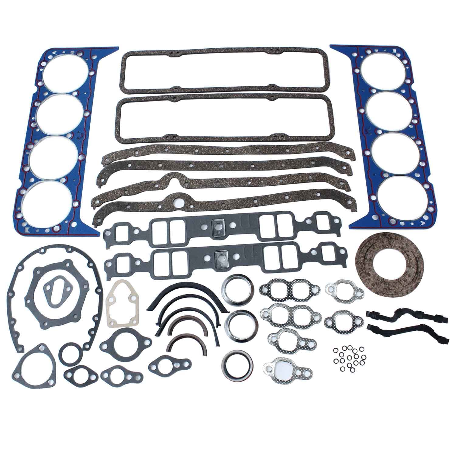 1 Set Overhaul Engine Gasket Set Full Gasket C350-1 260-1000 Ks2600 Compatible With Small Block Chevy Engines Sbc 283 302 307 327 350 5.7L 2 Pc