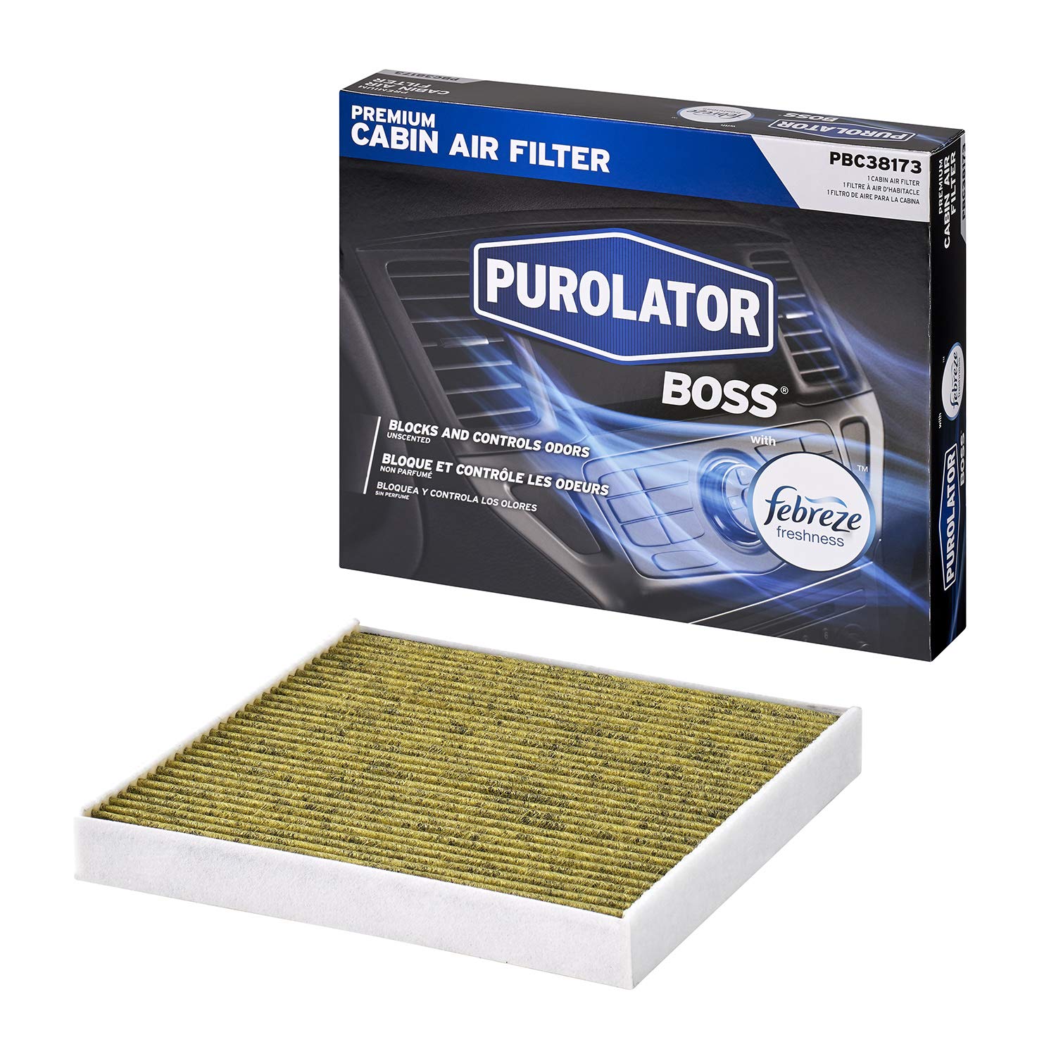 Purolator Pbc38173 Purolatorboss Automotive Cabin Air Filter With Febreze & Activated Carbon, Car & Truck Passenger Compartment Oem Filter Replacement For Chevrolet Silverado 1500 & Tahoe, And More