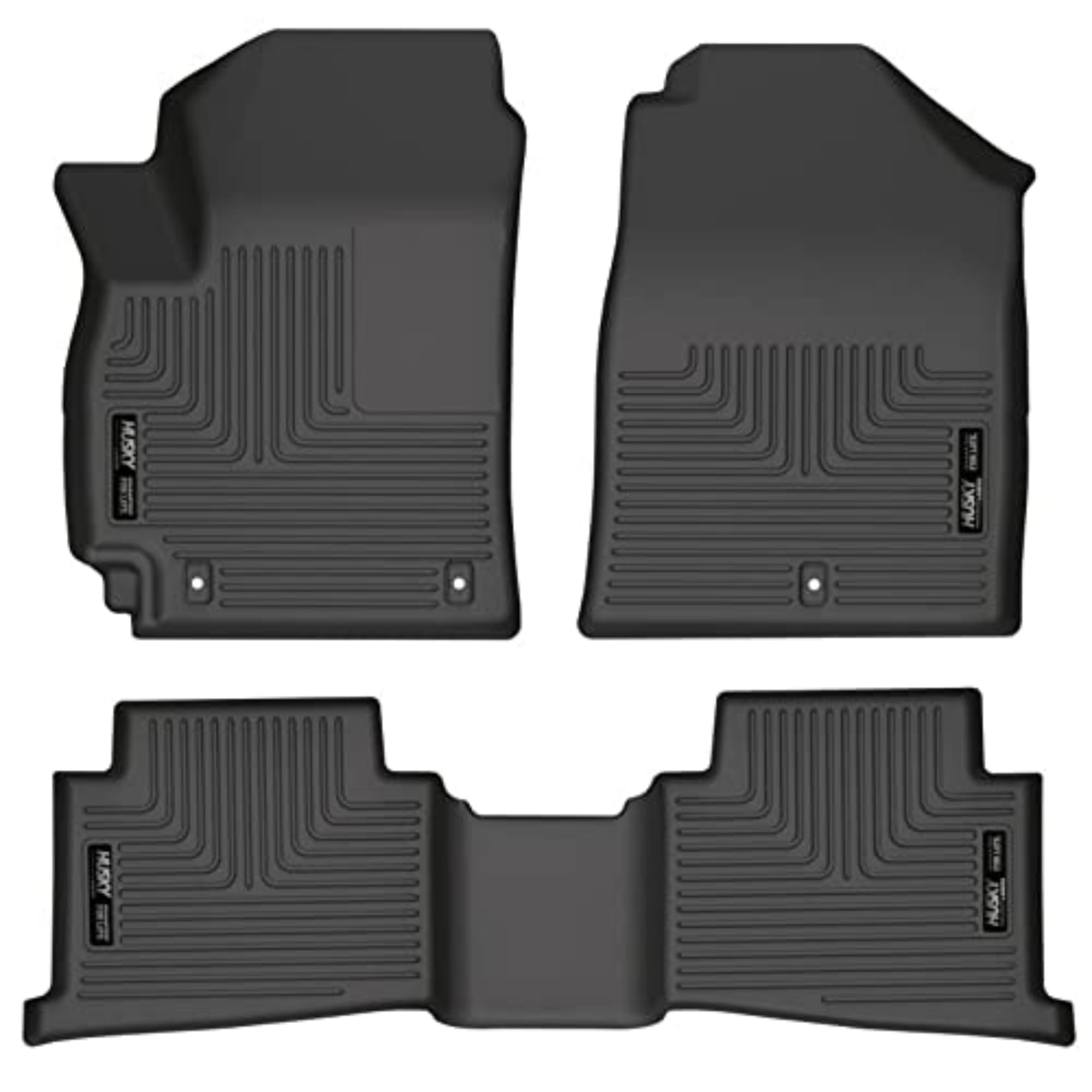 Husky Liners Weatherbeater Floor Mats | Fits 2021-2024 Kia Seltos | Front & 2Nd Row, 3-Pc Black - 95801