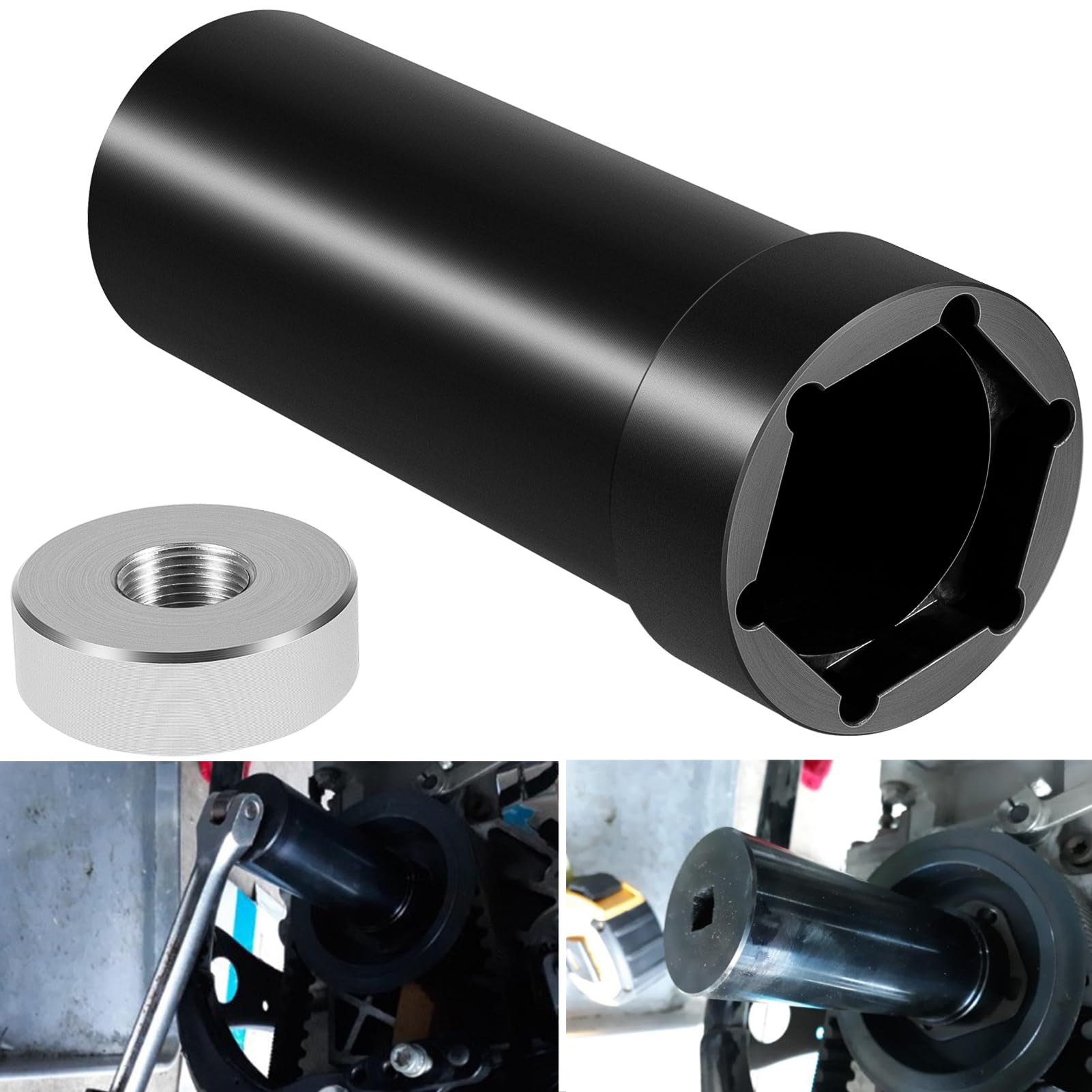 Yoursme Mainshaft Sprocket Wrench For Harley-Davidson 1936-2006 Big Twins Engine & Twin Cam, Pulley Nut Socket Removal Tool 1 7/8 Inch Main Shaft Pulley Socket Tool